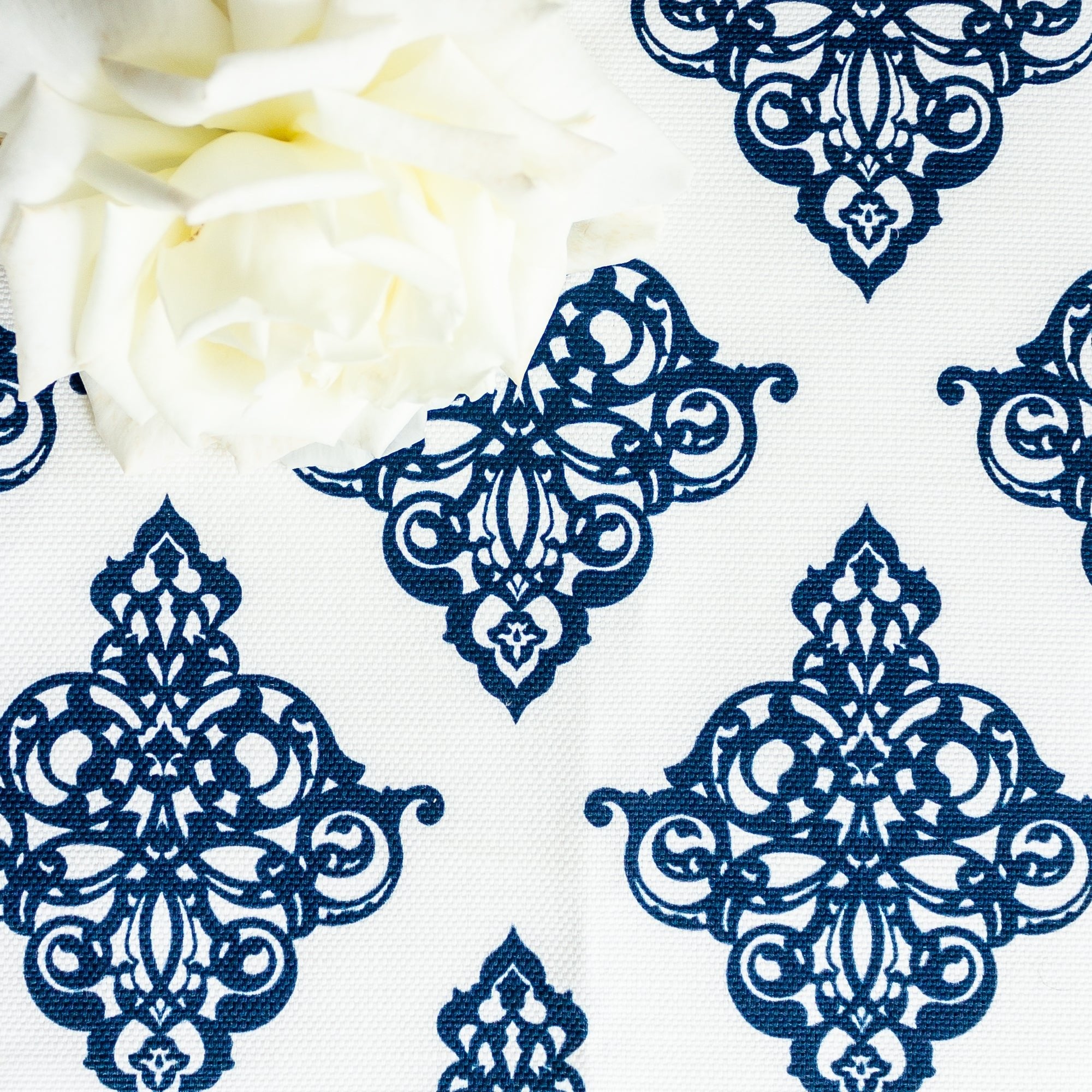 Damask Fabric - Navy - Hydrangea Lane Home