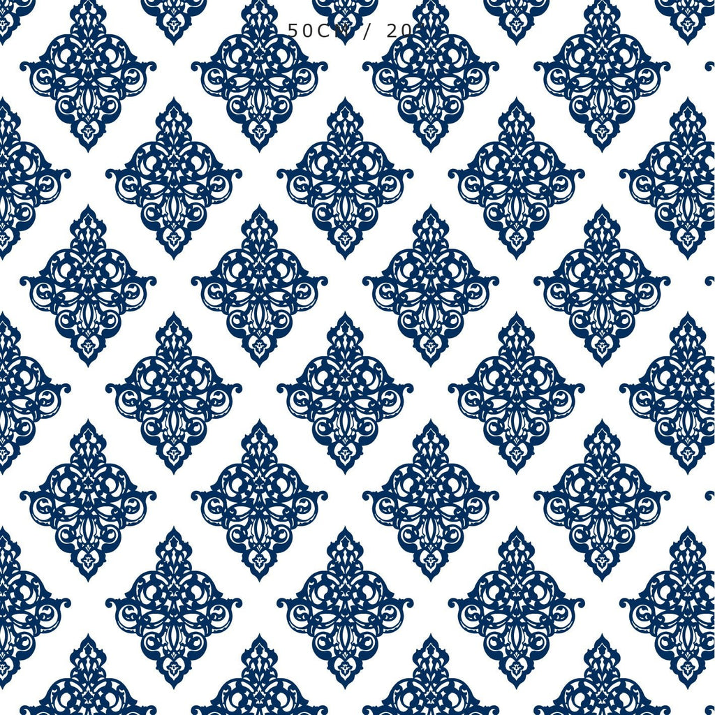 Damask Fabric - Navy - Hydrangea Lane Home