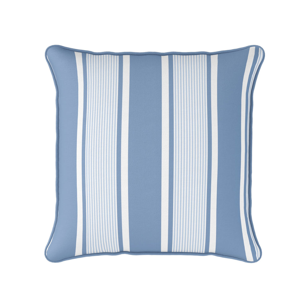 Deckchair Multi Stripe Cushion- Blues and Neutrals - Hydrangea Lane Home