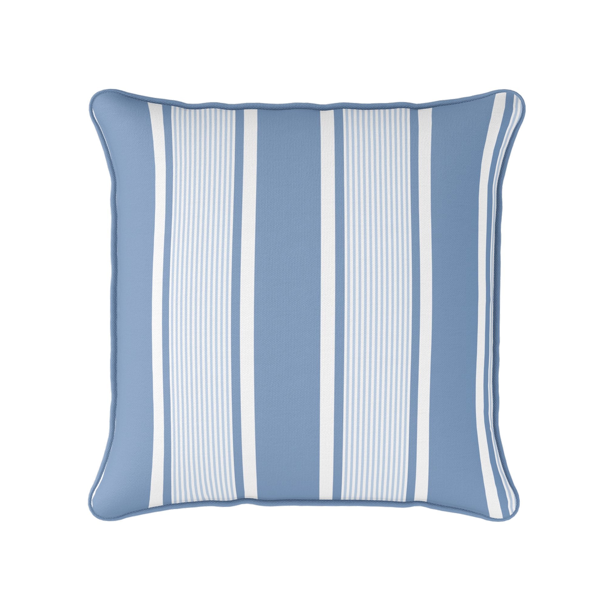 Deckchair Multi Stripe Cushion- Blues and Neutrals - Hydrangea Lane Home