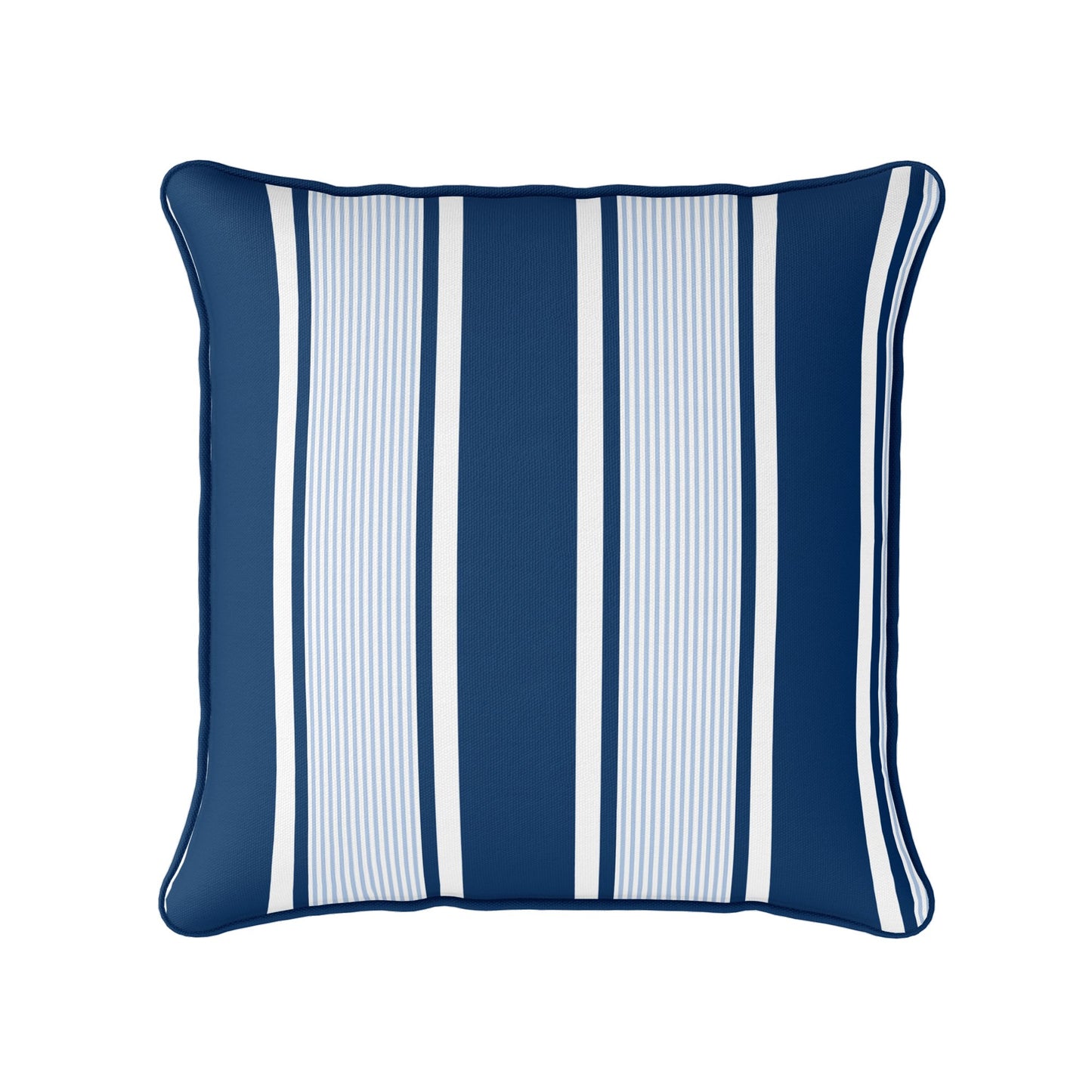 Deckchair Multi Stripe Cushion- Blues and Neutrals - Hydrangea Lane Home