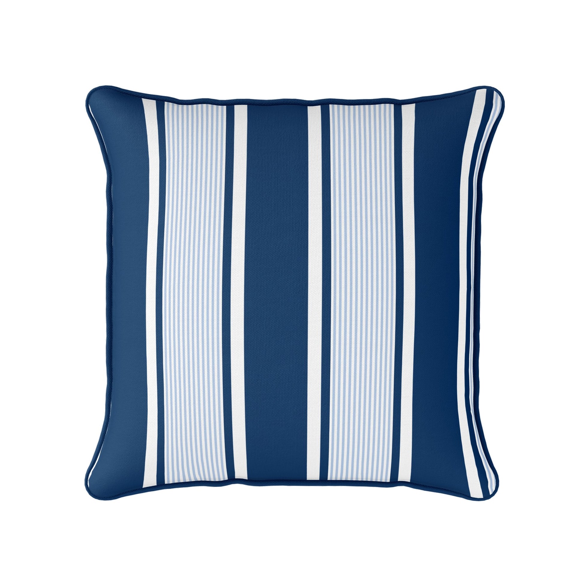 Deckchair Multi Stripe Cushion- Blues and Neutrals - Hydrangea Lane Home