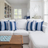 Deckchair Multi Stripe Cushion- Blues and Neutrals - Hydrangea Lane Home