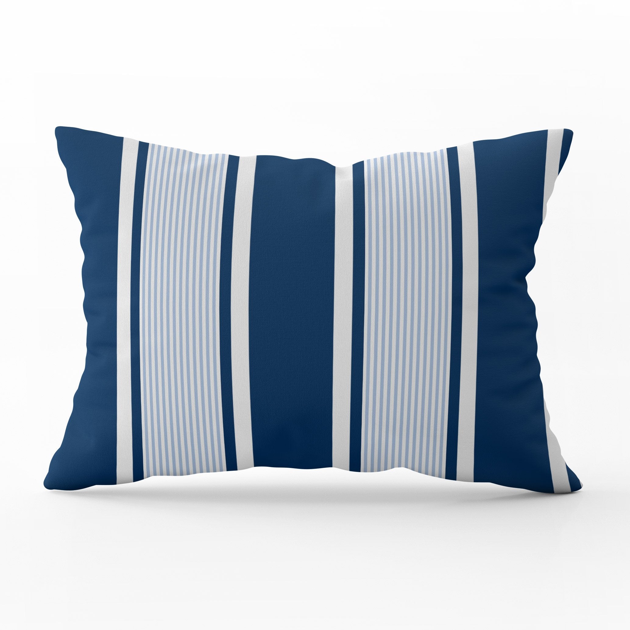 Deckchair Multi Stripe Cushion- Blues and Neutrals - Hydrangea Lane Home