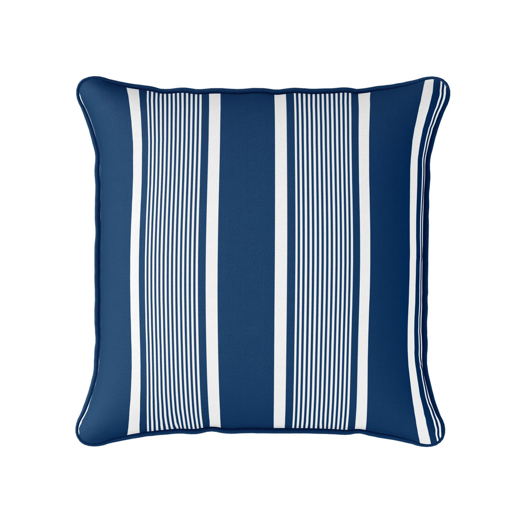 Deckchair Stripe Cushion - Blues - Hydrangea Lane Home