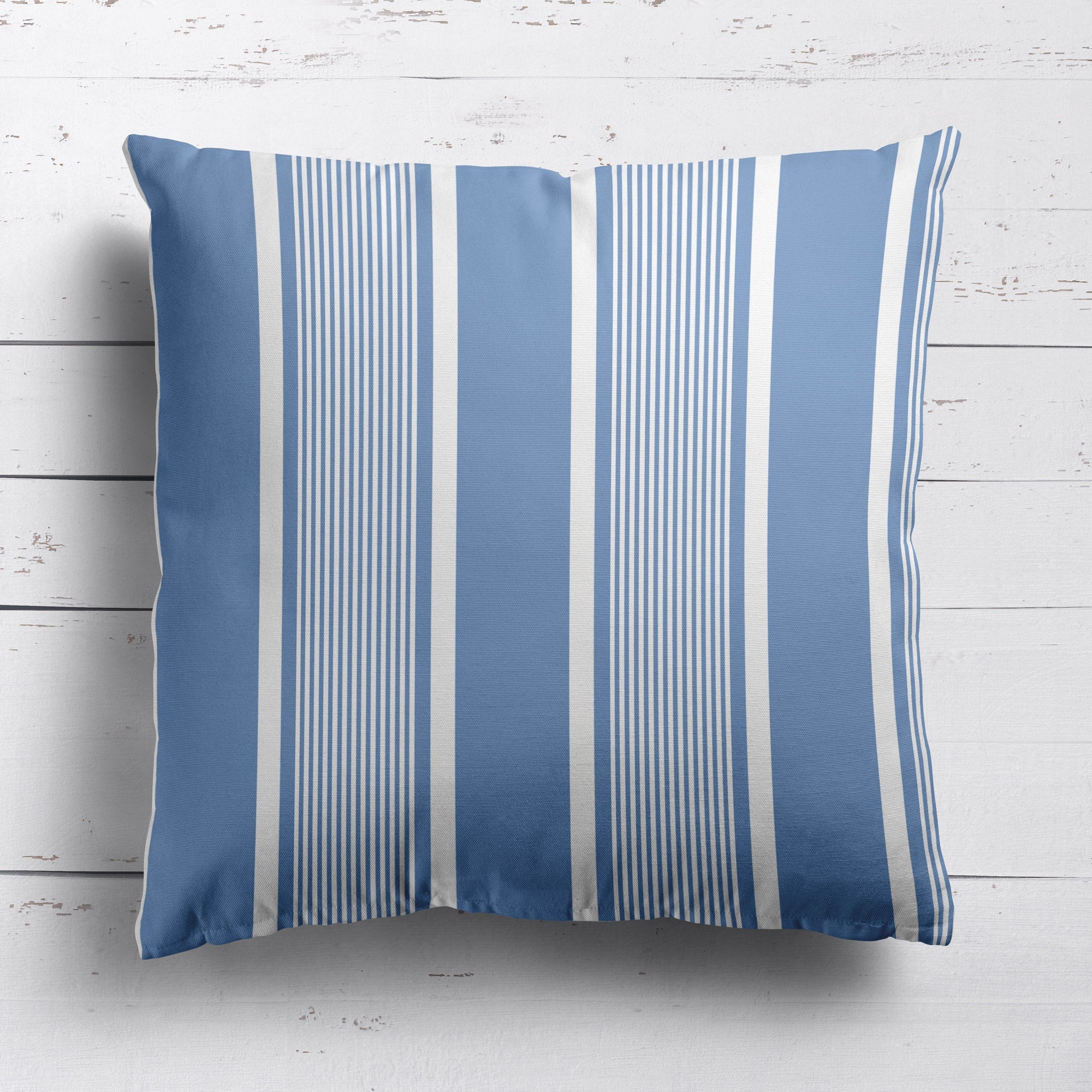 Deckchair Stripe Cushion - Blues - Hydrangea Lane Home