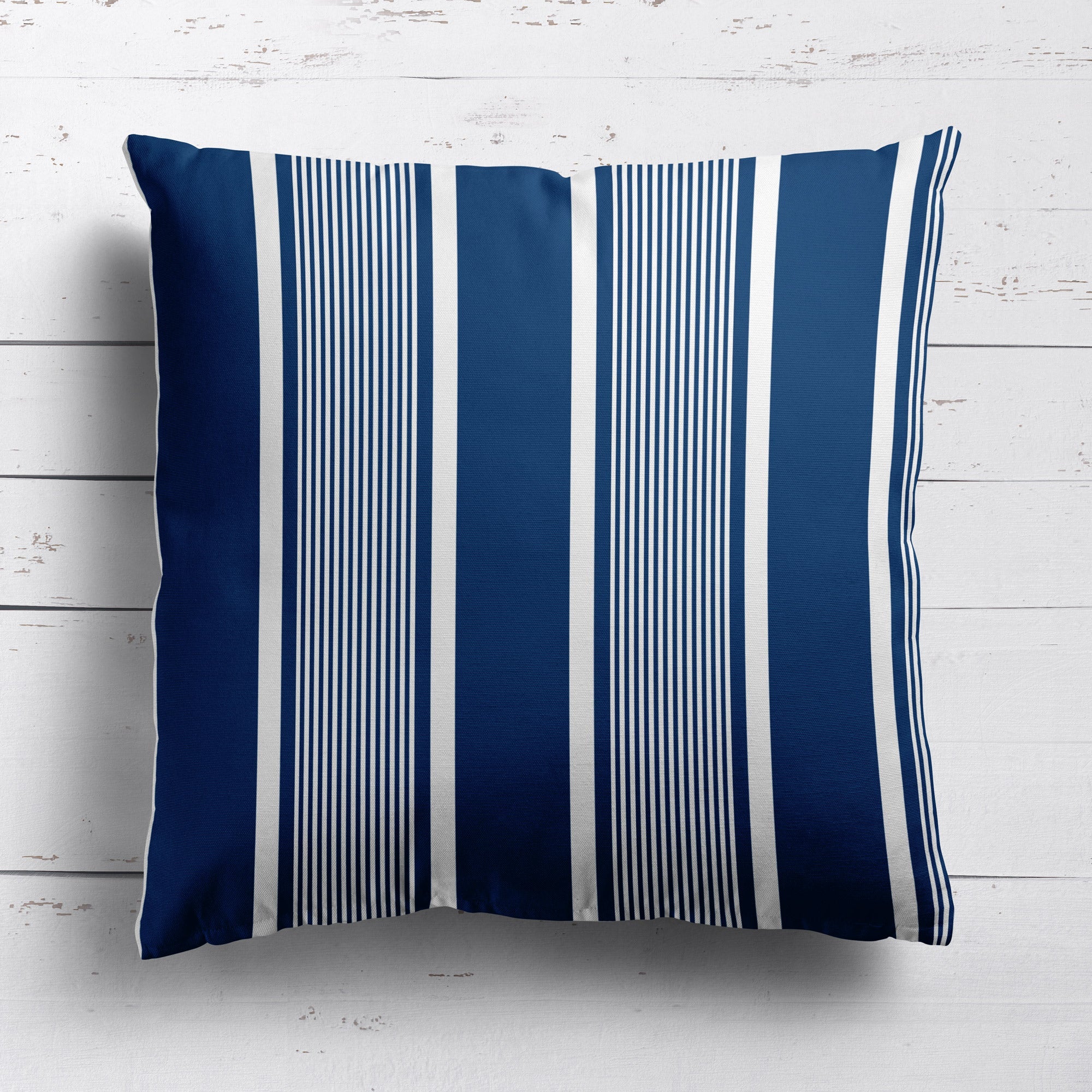 Deckchair Stripe Cushion - Blues - Hydrangea Lane Home