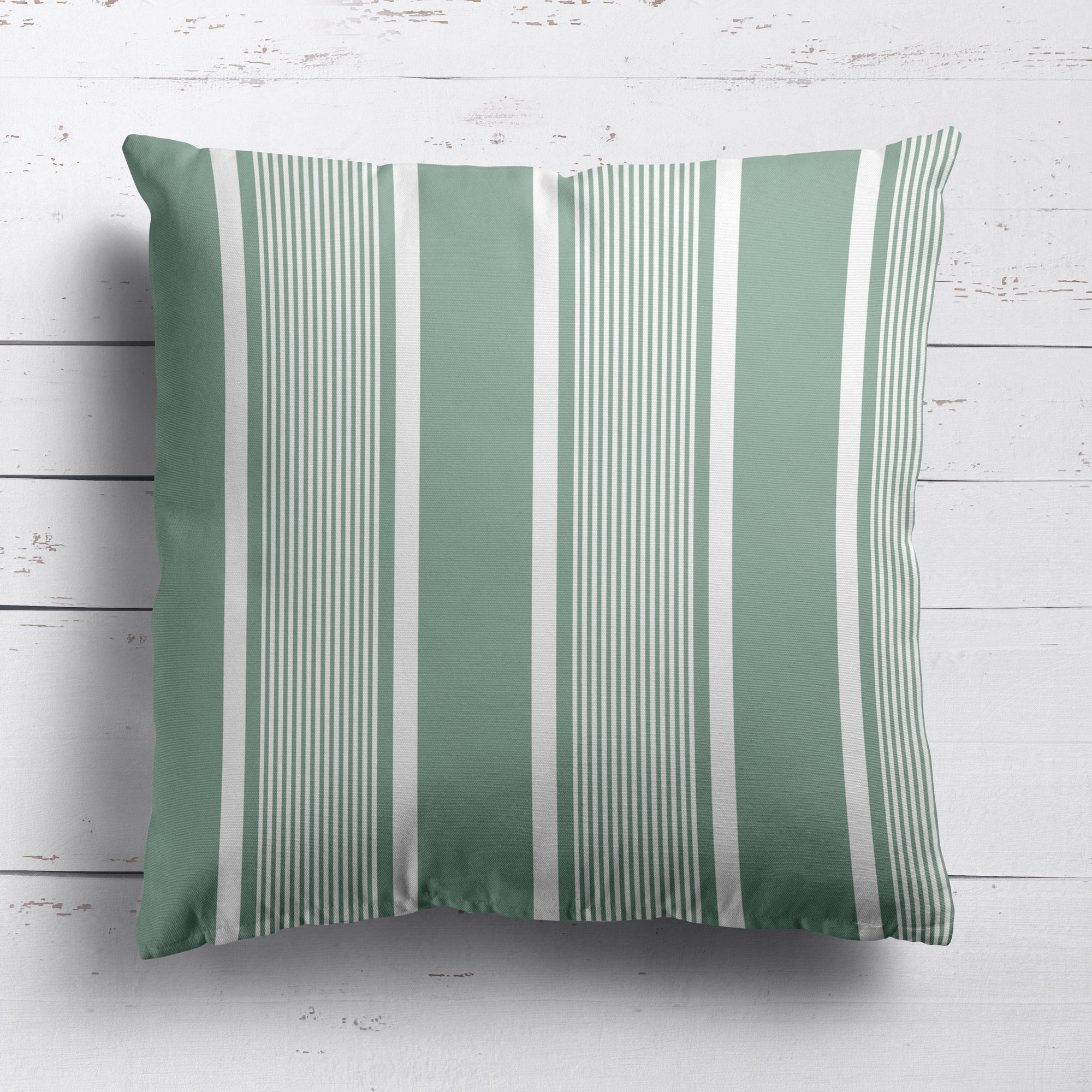 Deckchair Stripe Cushion - Greens - Hydrangea Lane Home