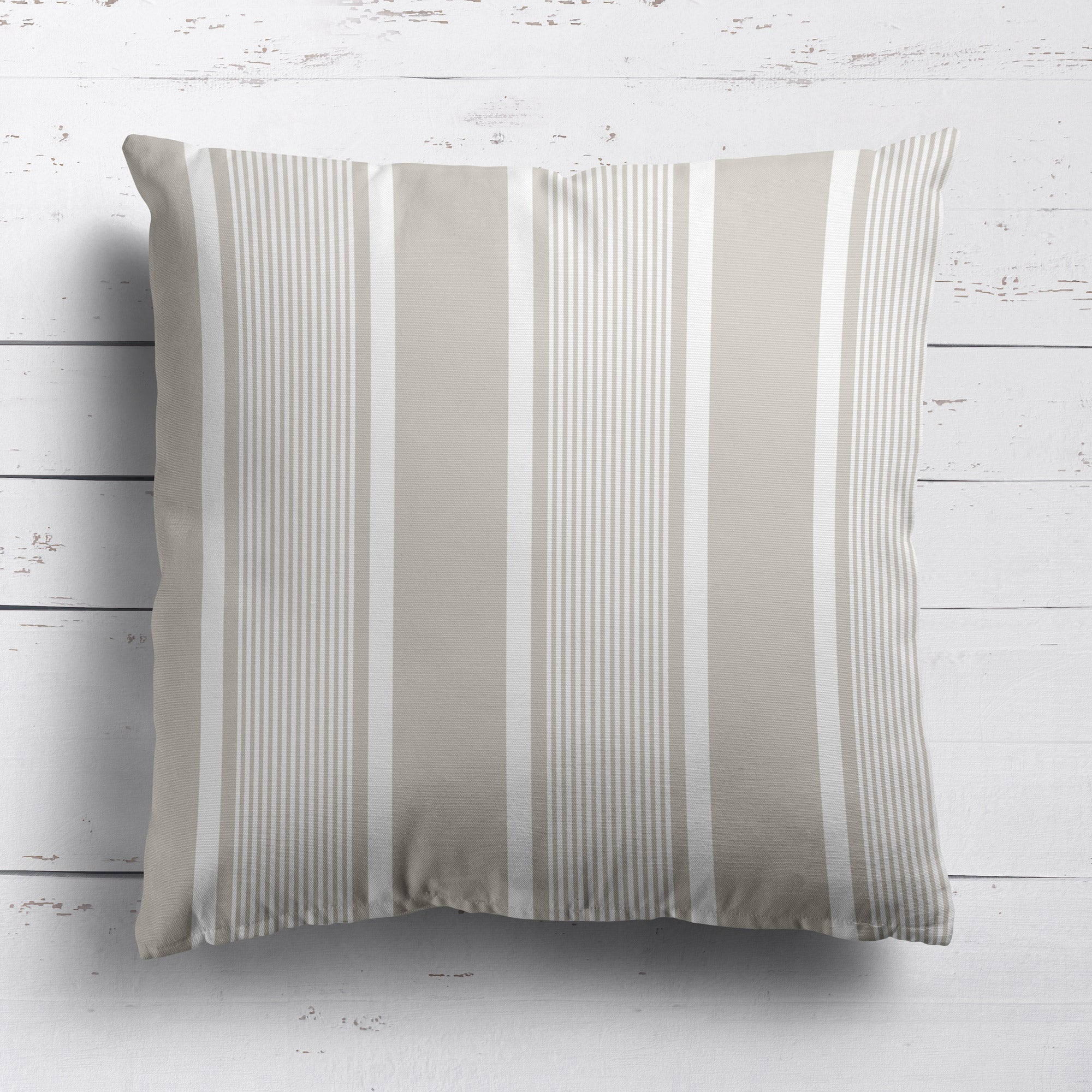 Deckchair Stripe Cushion - Neutrals - Hydrangea Lane Home