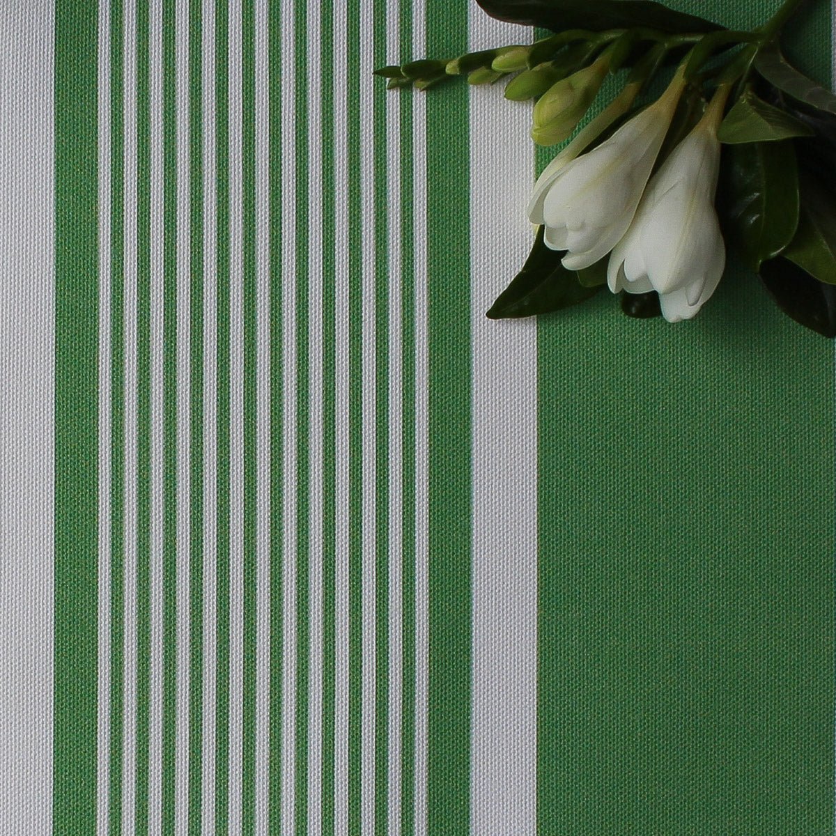 Deckchair Stripe Fabric - Emerald - Hydrangea Lane Home