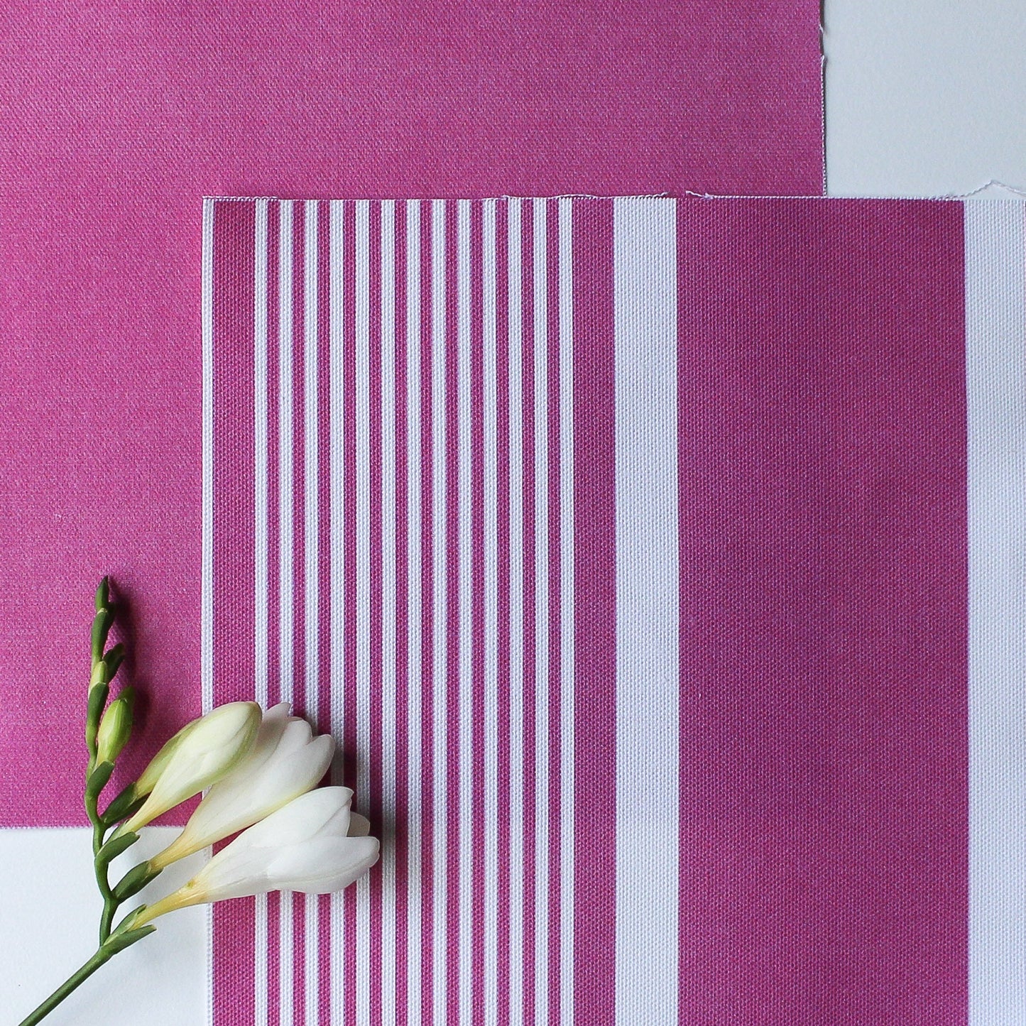 Deckchair Stripe Fabric - Raspberry - Hydrangea Lane Home