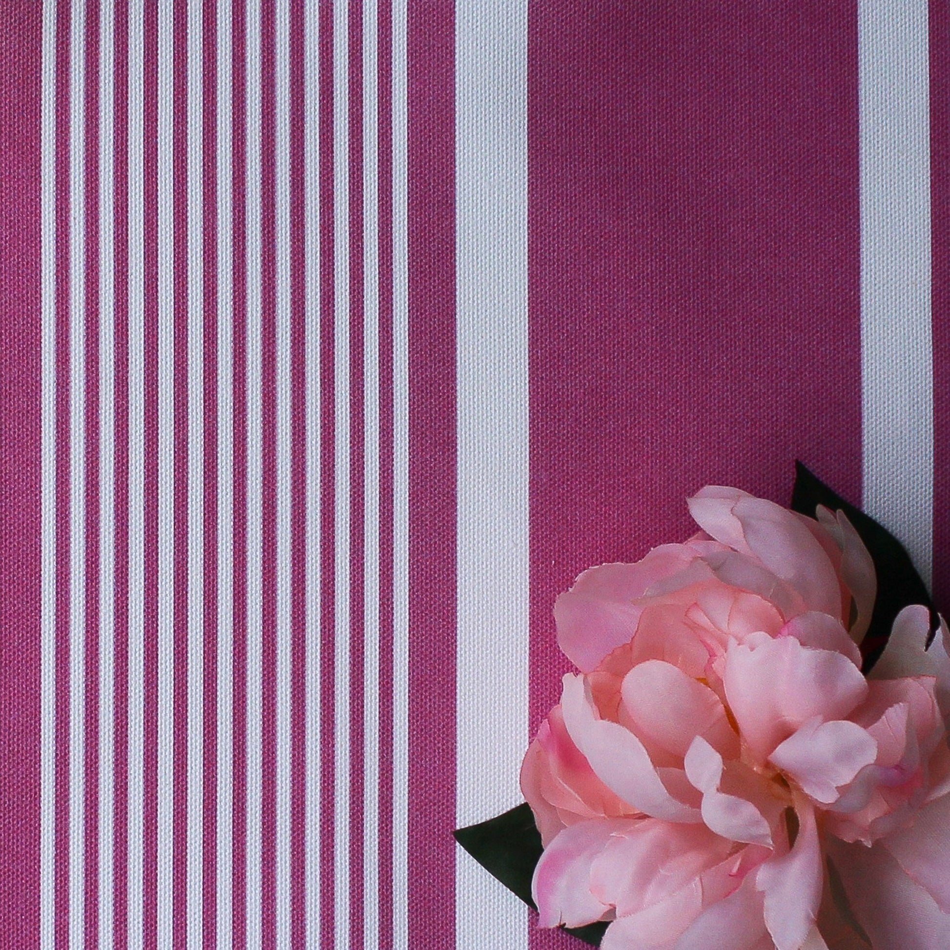 Deckchair Stripe Fabric - Raspberry - Hydrangea Lane Home