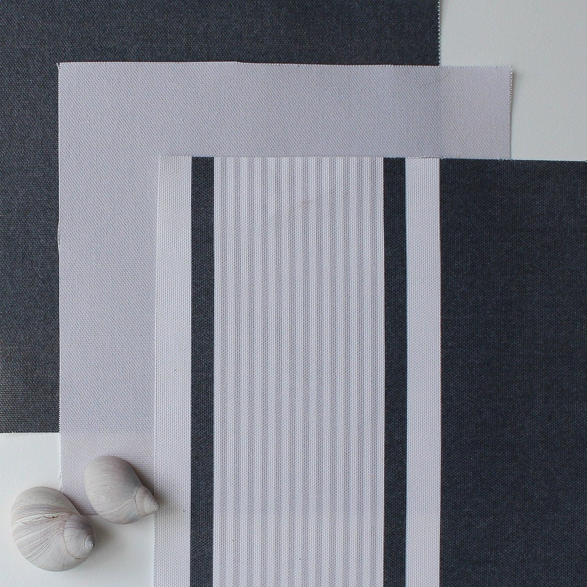 Deckchair Stripe Multi Fabric - Graphite-Dove - Hydrangea Lane Home