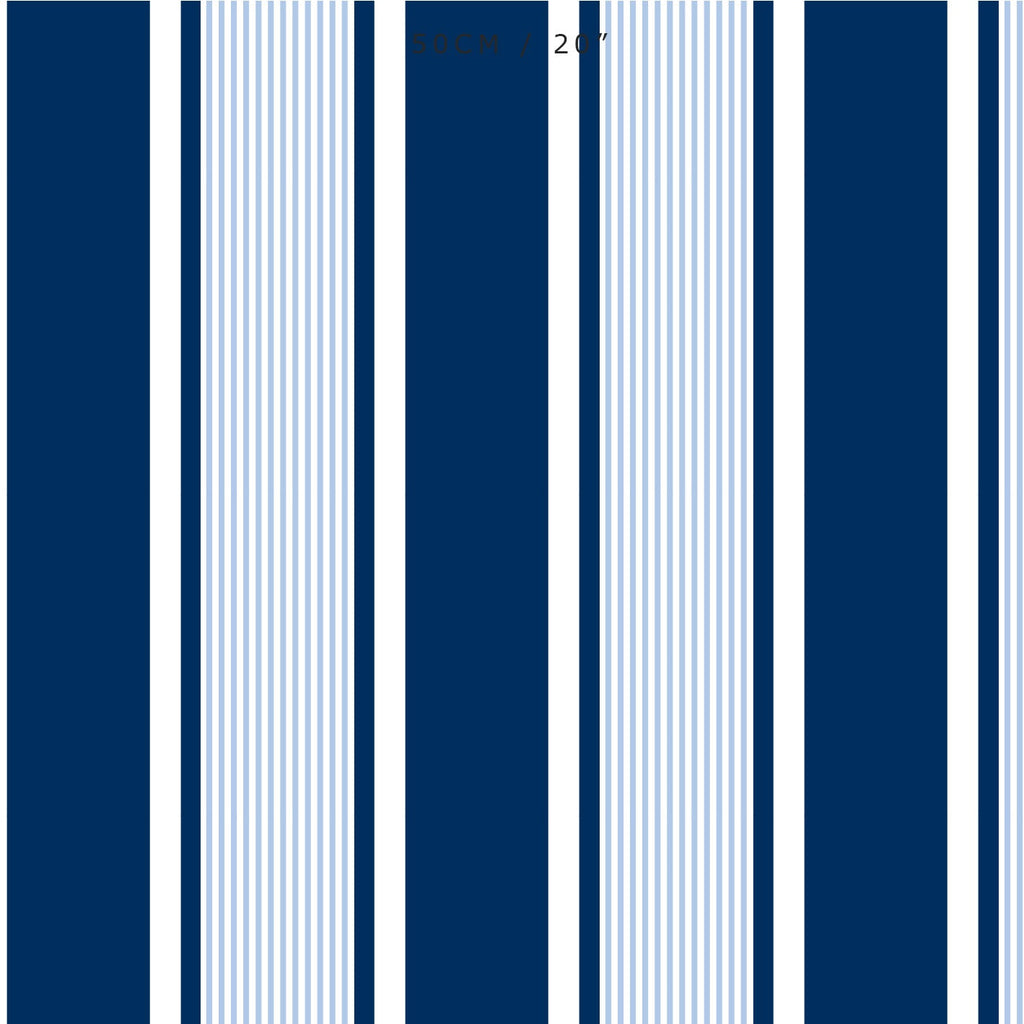 Deckchair Stripe Multi Fabric - Navy-Cornflower - Hydrangea Lane Home