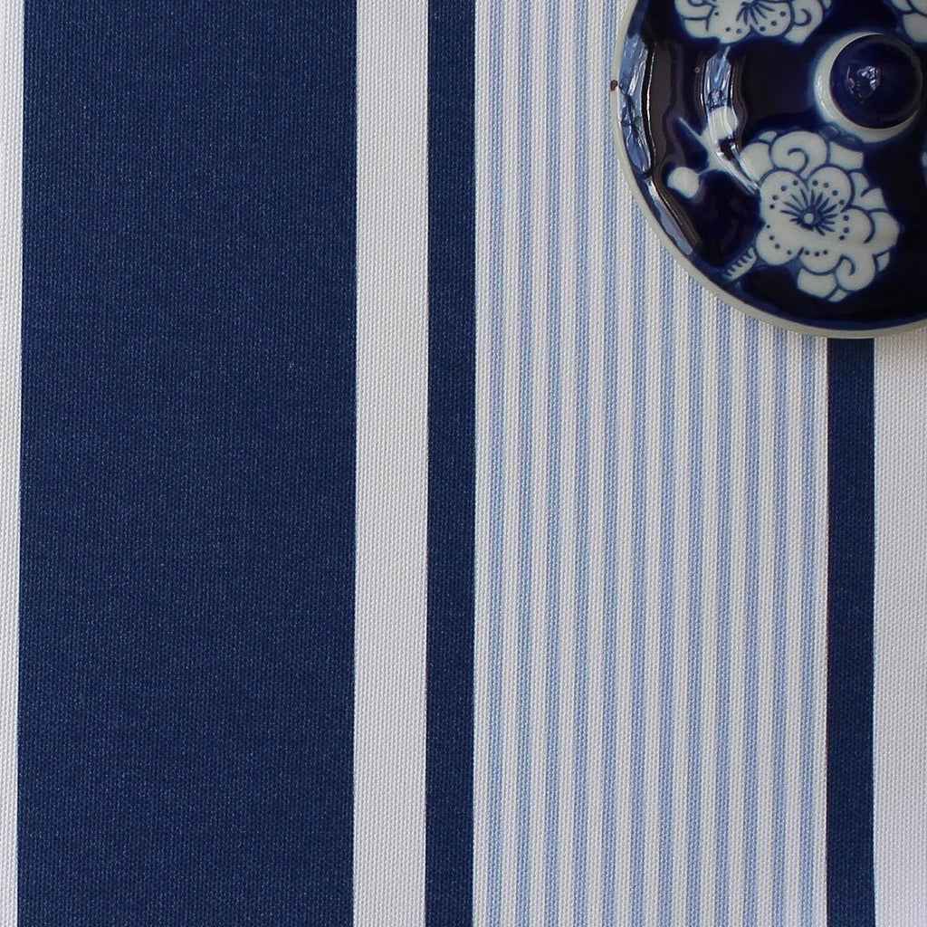 Deckchair Stripe Multi Fabric - Navy-Cornflower - Hydrangea Lane Home