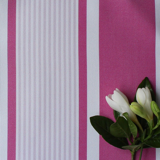 Deckchair Stripe Multi Fabric - Raspberry-Peony - Hydrangea Lane Home