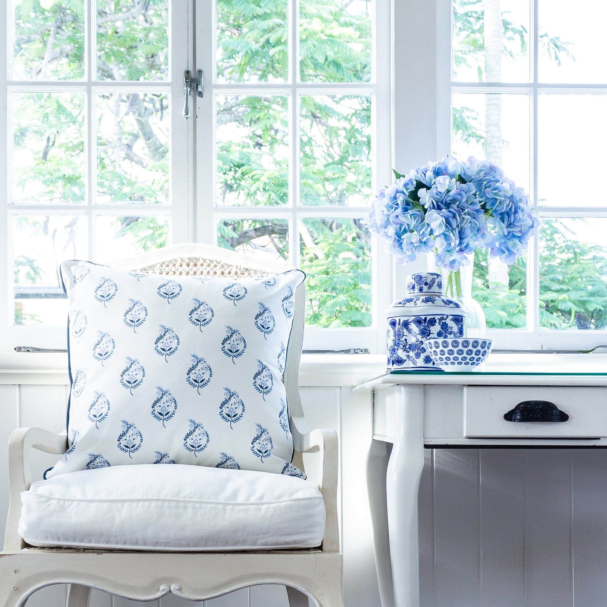 Delft Tulip Blue Cushion - Hydrangea Lane Home