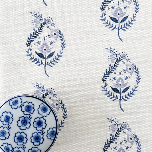 Delft Tulip Blue Fabric - Hydrangea Lane Home