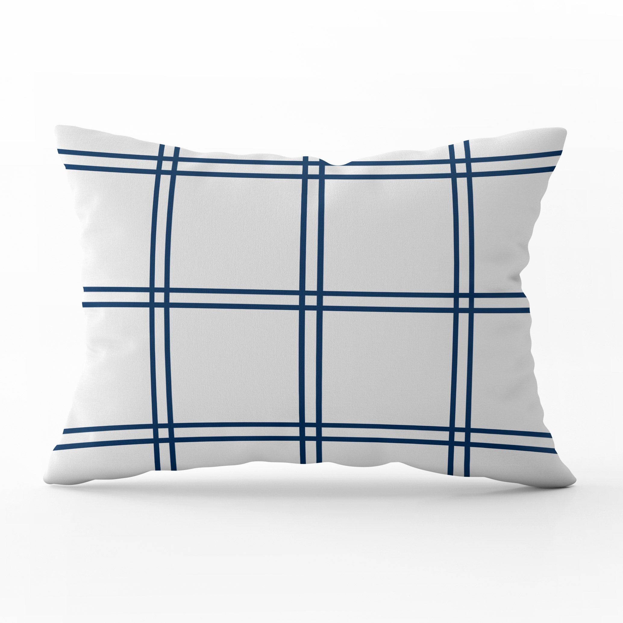 Double Window Pane Check Cushion - Blues - Hydrangea Lane Home