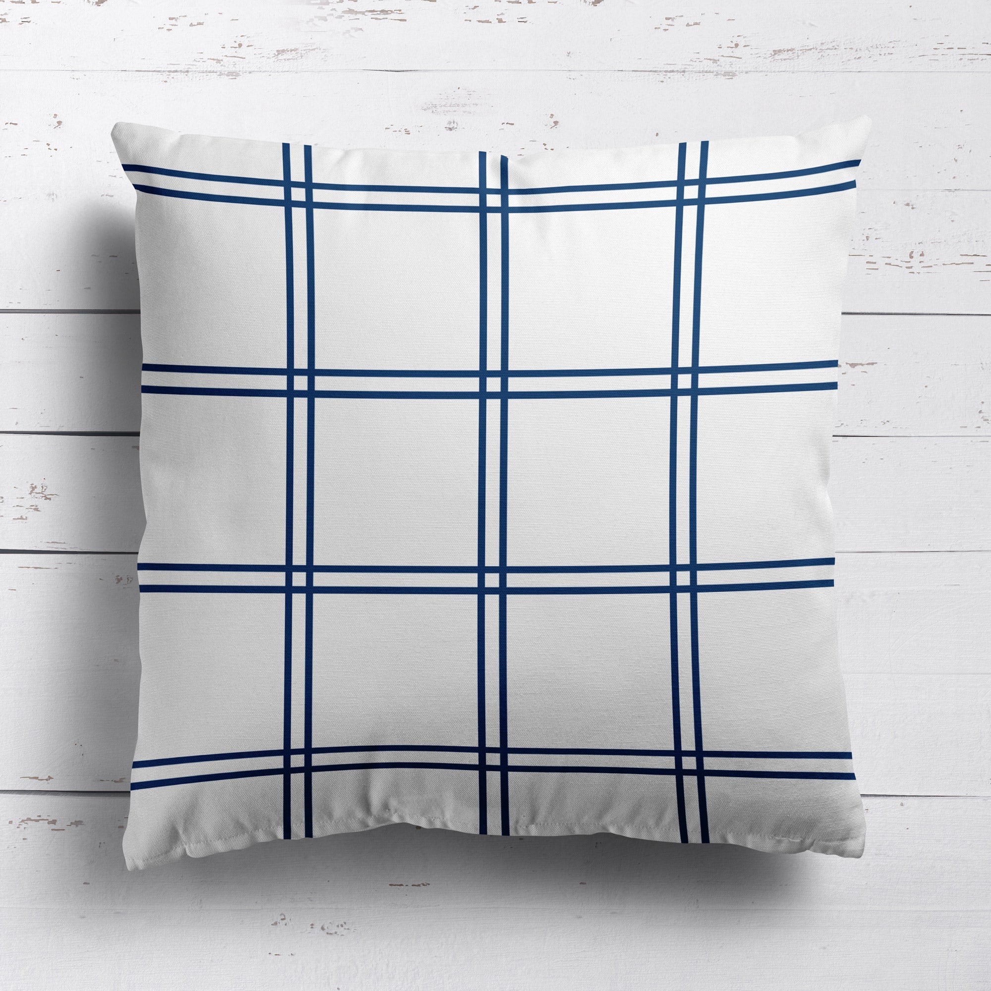 Double Window Pane Check Cushion - Blues - Hydrangea Lane Home