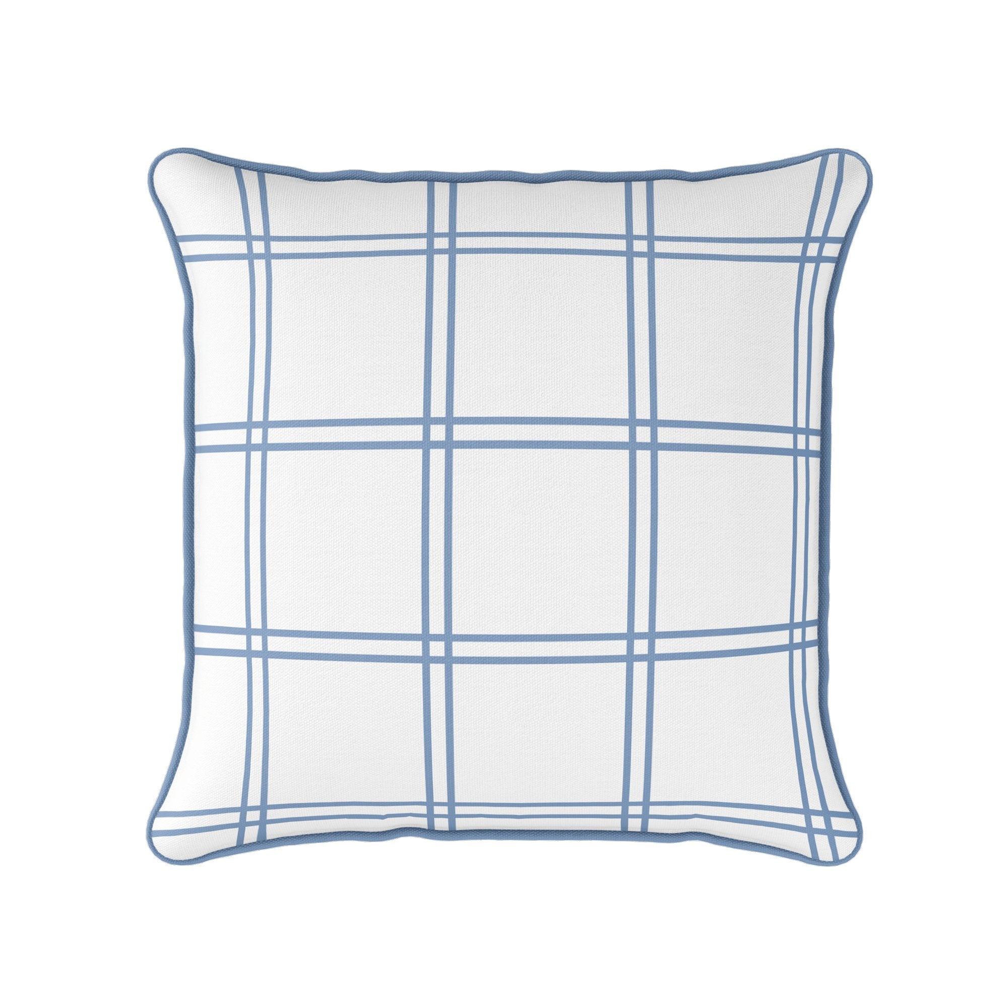 Double Window Pane Check Cushion - Blues - Hydrangea Lane Home