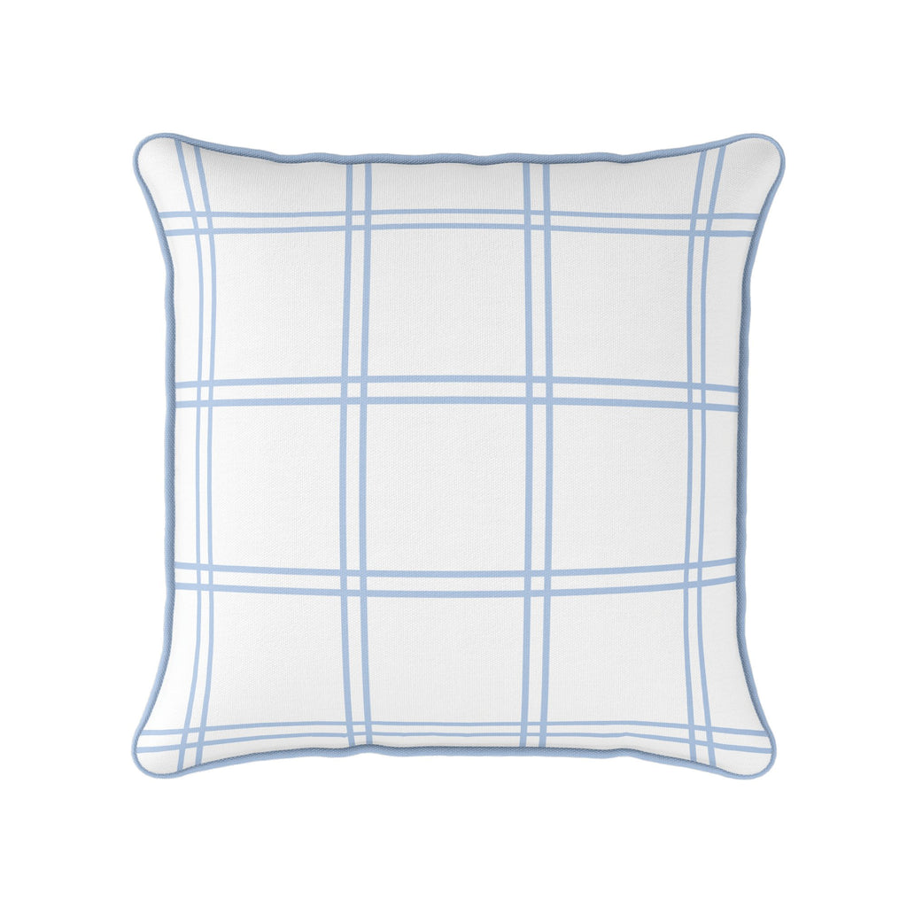 Double Window Pane Check Cushion - Blues - Hydrangea Lane Home