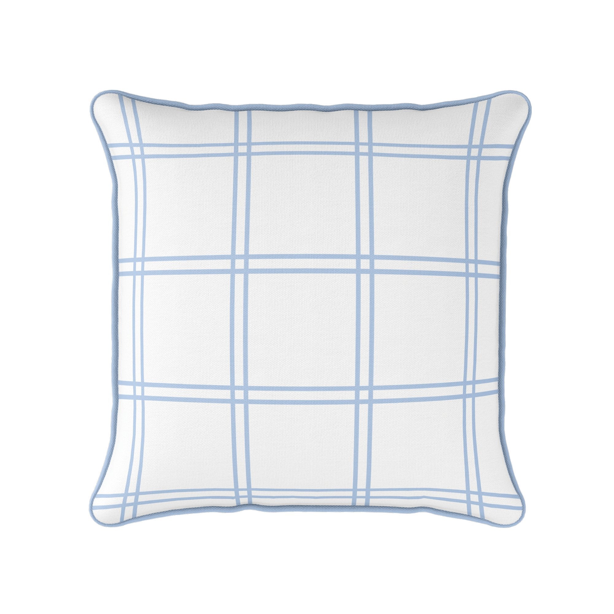 Double Window Pane Check Cushion - Blues - Hydrangea Lane Home