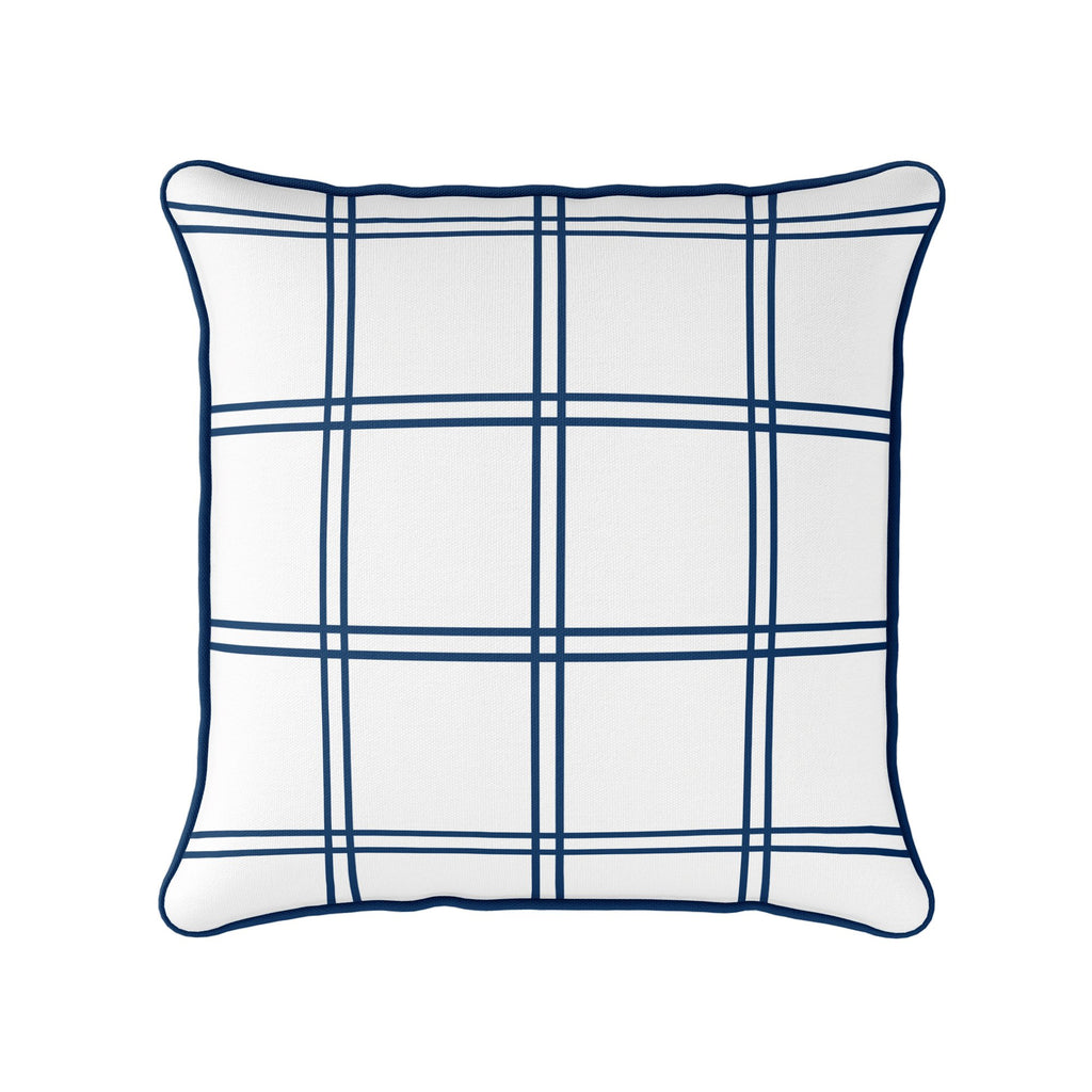 Double Window Pane Check Cushion - Blues - Hydrangea Lane Home