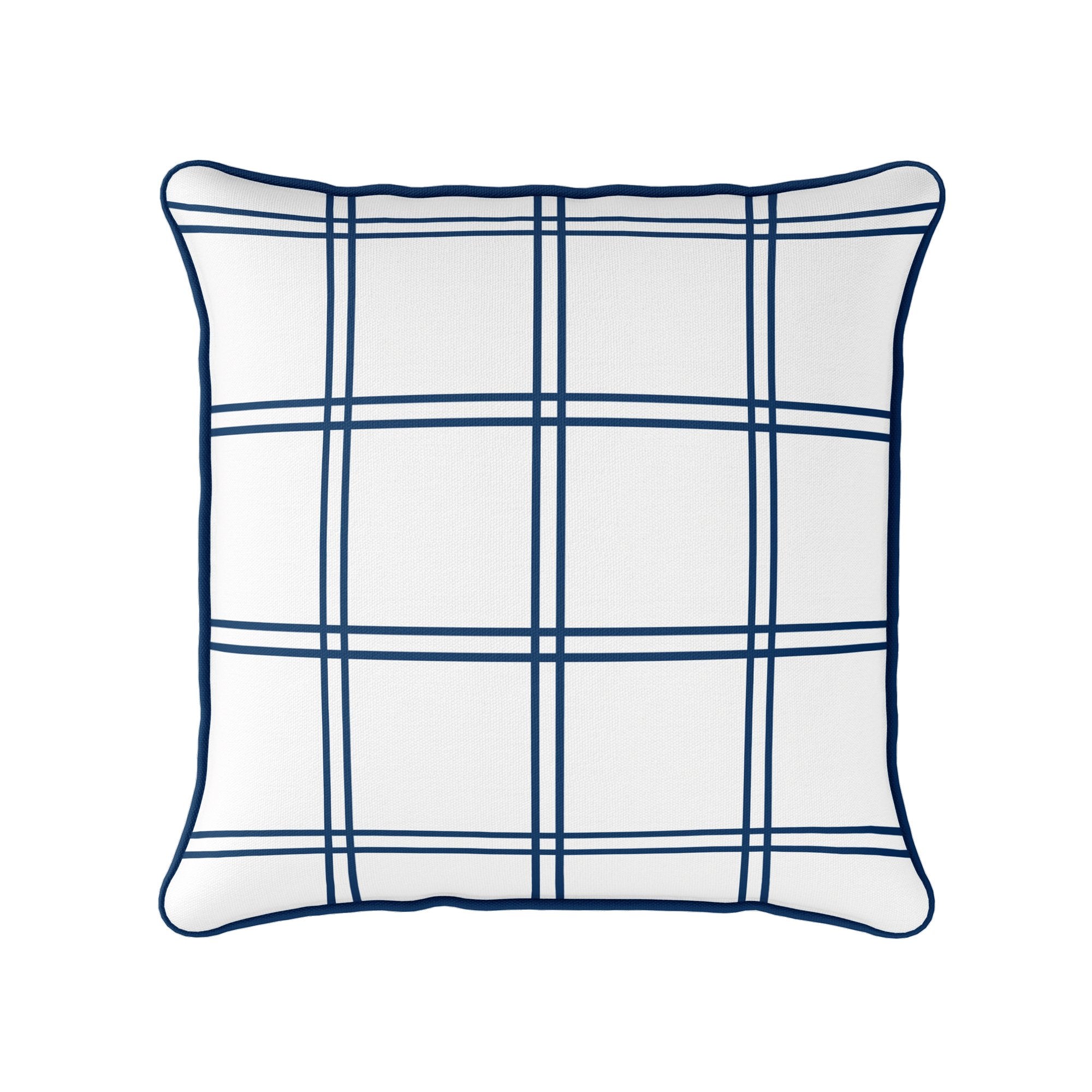 Double Window Pane Check Cushion - Blues - Hydrangea Lane Home