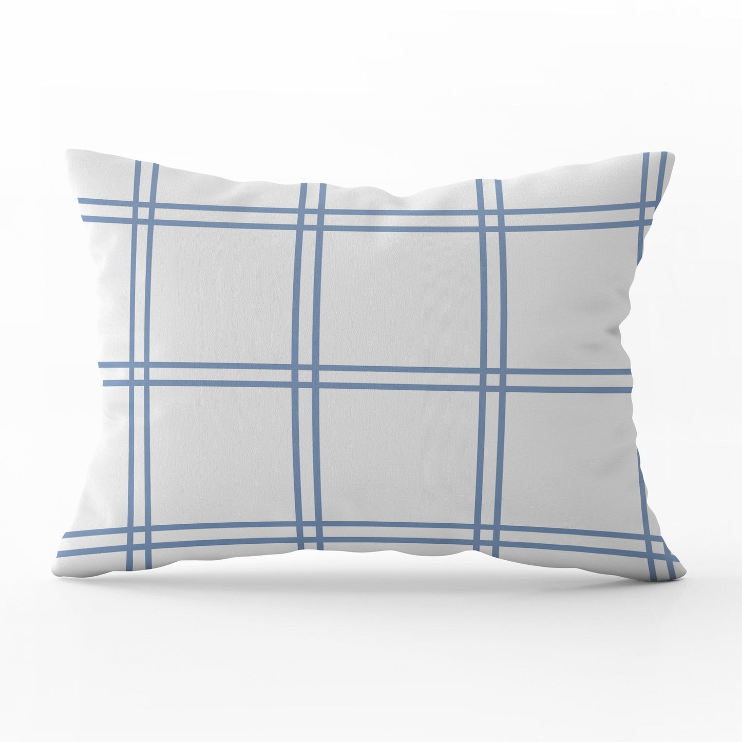 Double Window Pane Check Cushion - Blues - Hydrangea Lane Home