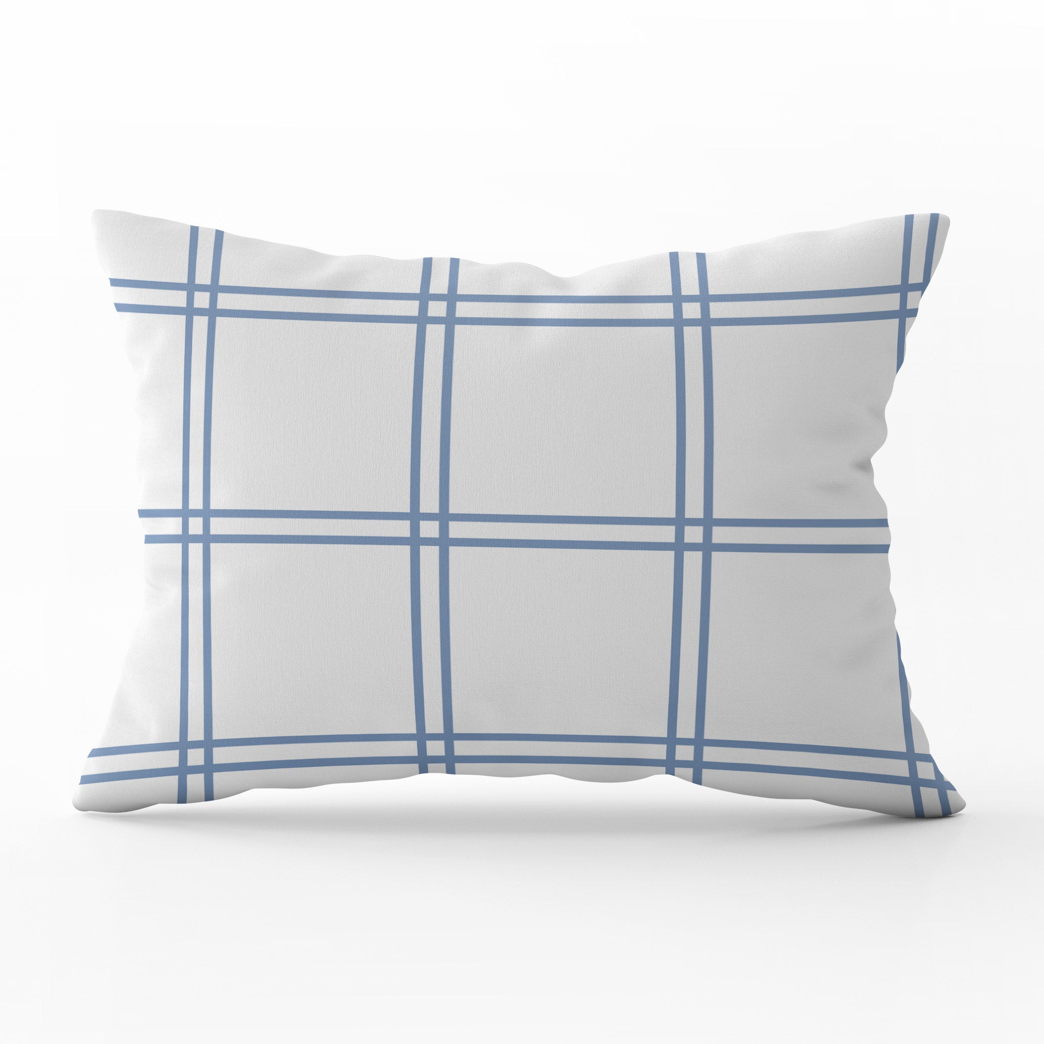 Double Window Pane Check Cushion - Blues - Hydrangea Lane Home