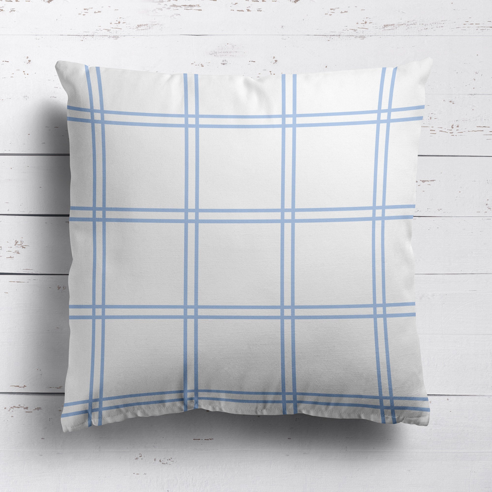 Double Window Pane Check Cushion - Blues - Hydrangea Lane Home