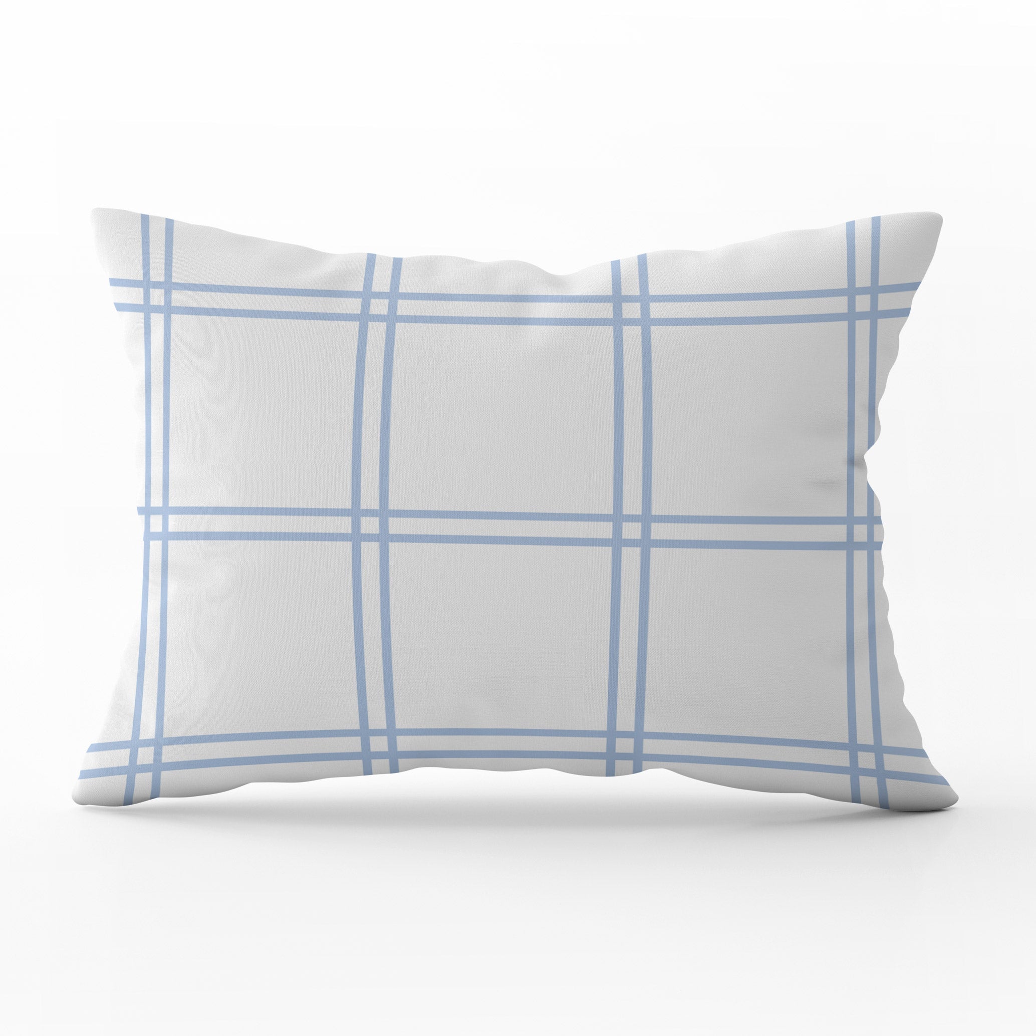 Double Window Pane Check Cushion - Blues - Hydrangea Lane Home