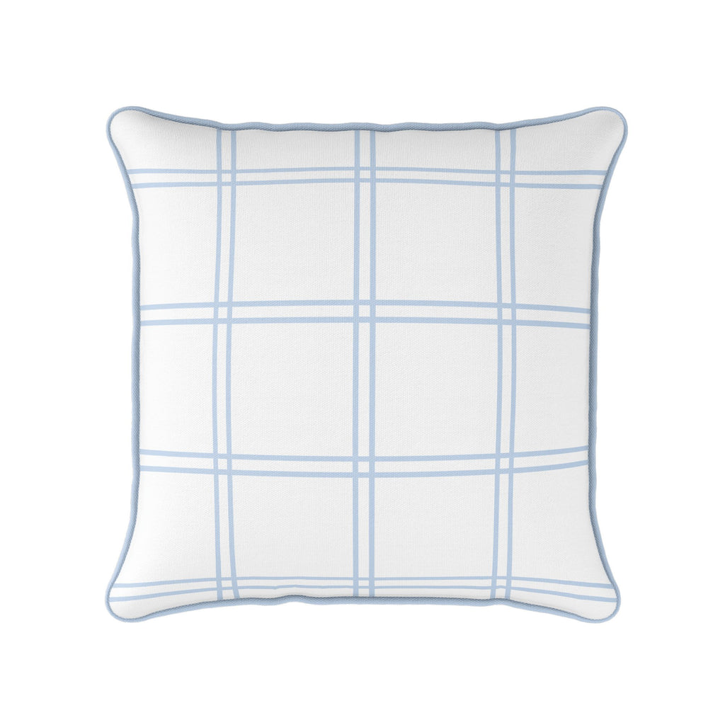 Double Window Pane Check Cushion - Blues - Hydrangea Lane Home