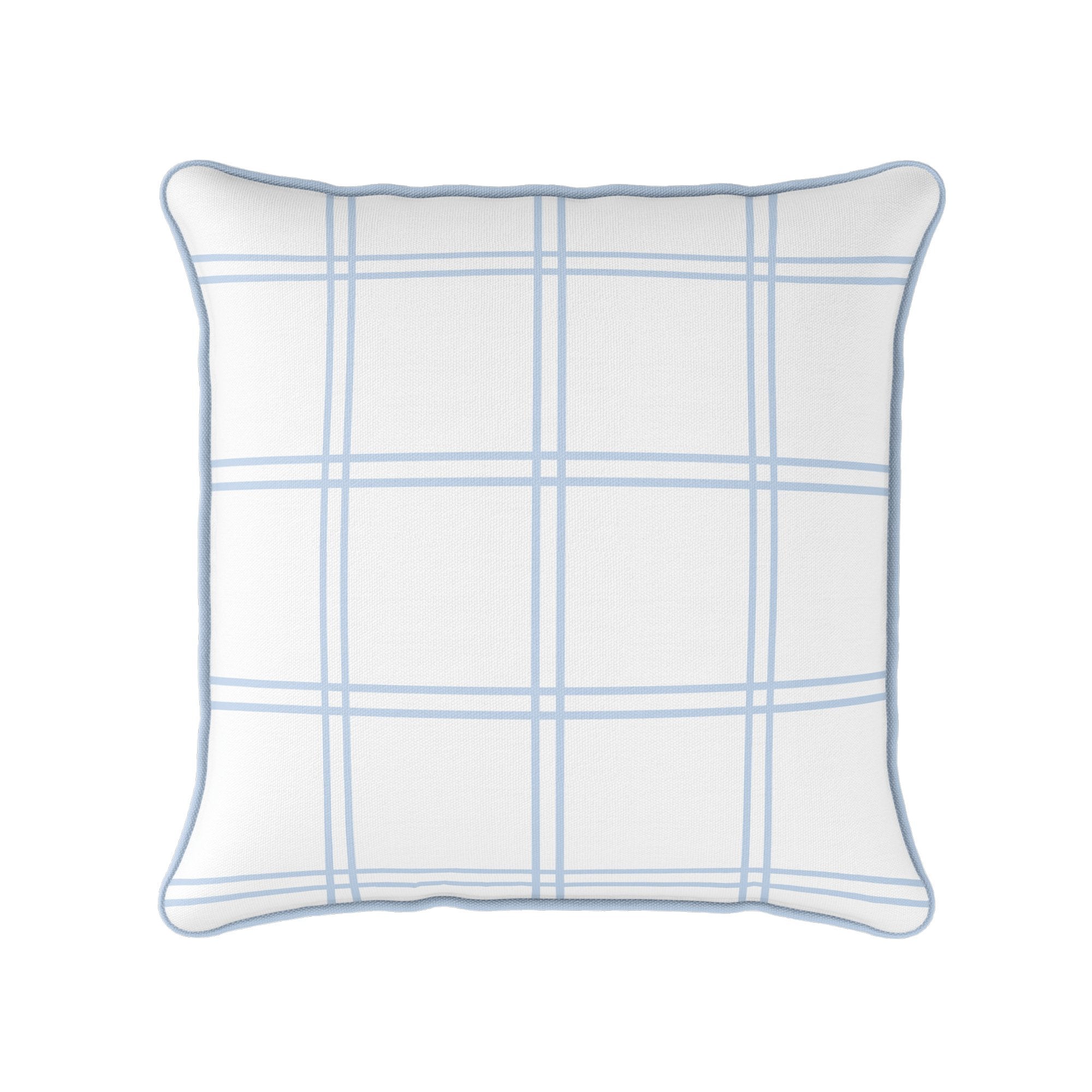 Double Window Pane Check Cushion - Blues - Hydrangea Lane Home