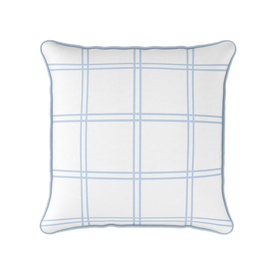 Double Window Pane Check Cushion - Blues - Hydrangea Lane Home