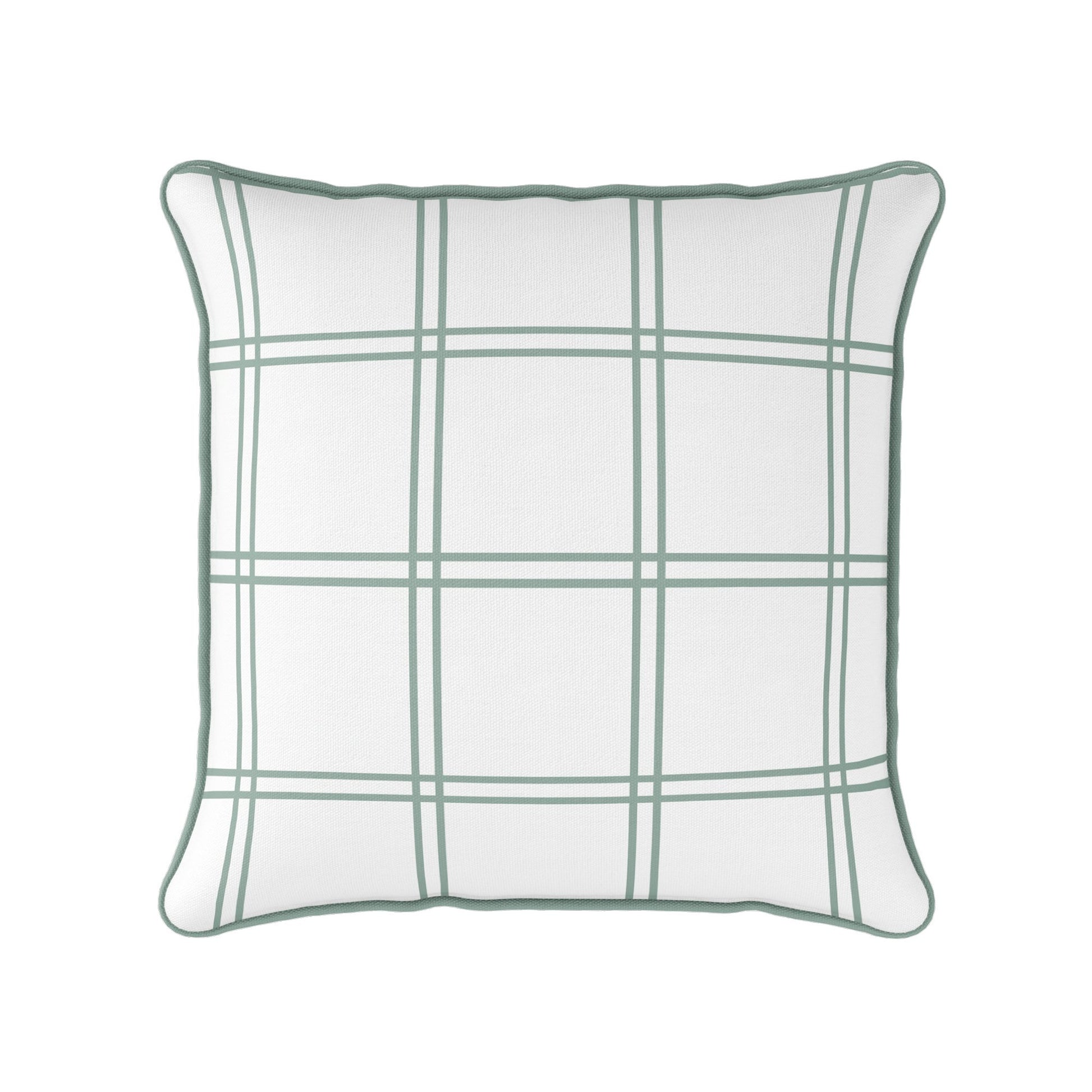Double Window Pane Check Cushion - Greens - Hydrangea Lane Home