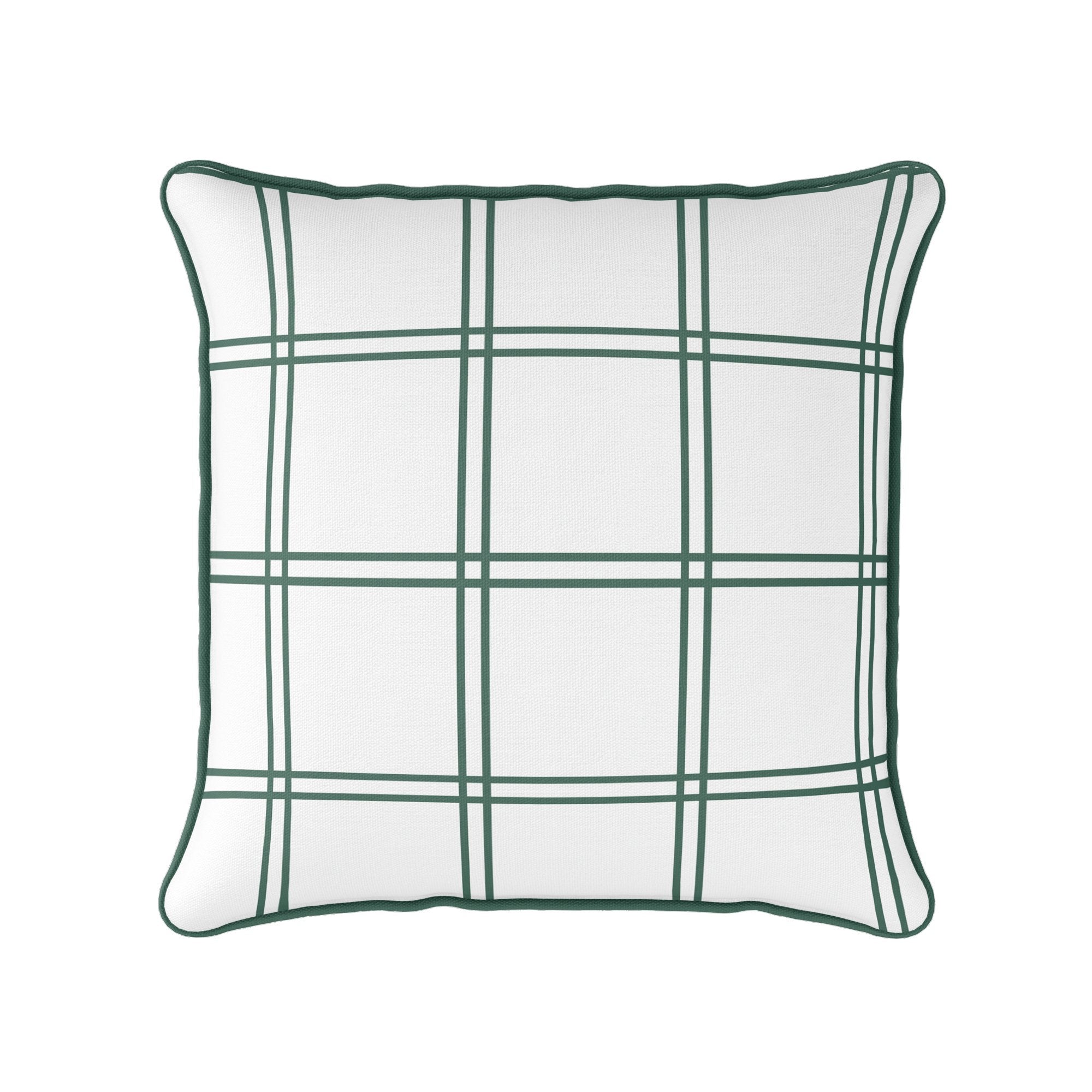 Double Window Pane Check Cushion - Greens - Hydrangea Lane Home