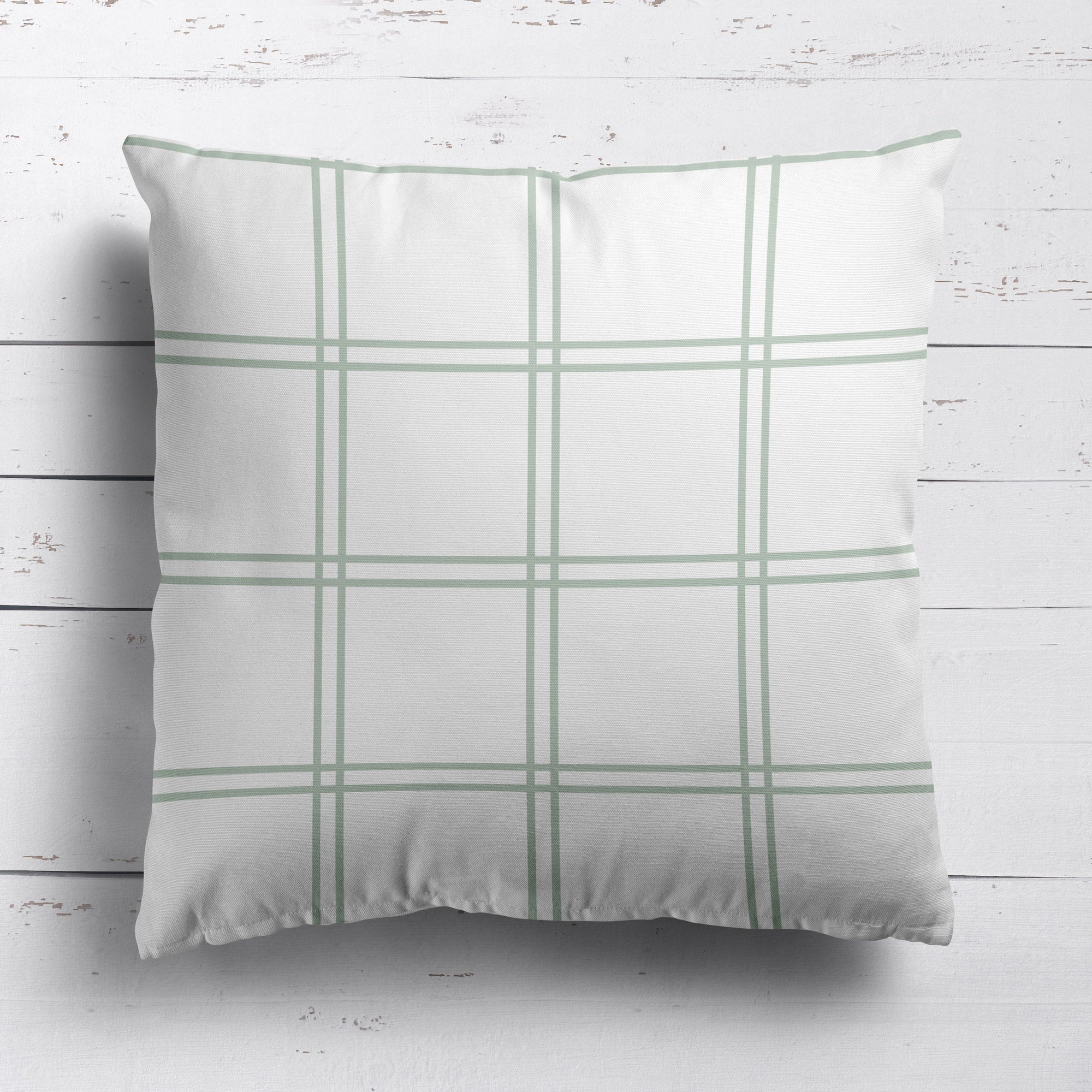Double Window Pane Check Cushion - Greens - Hydrangea Lane Home