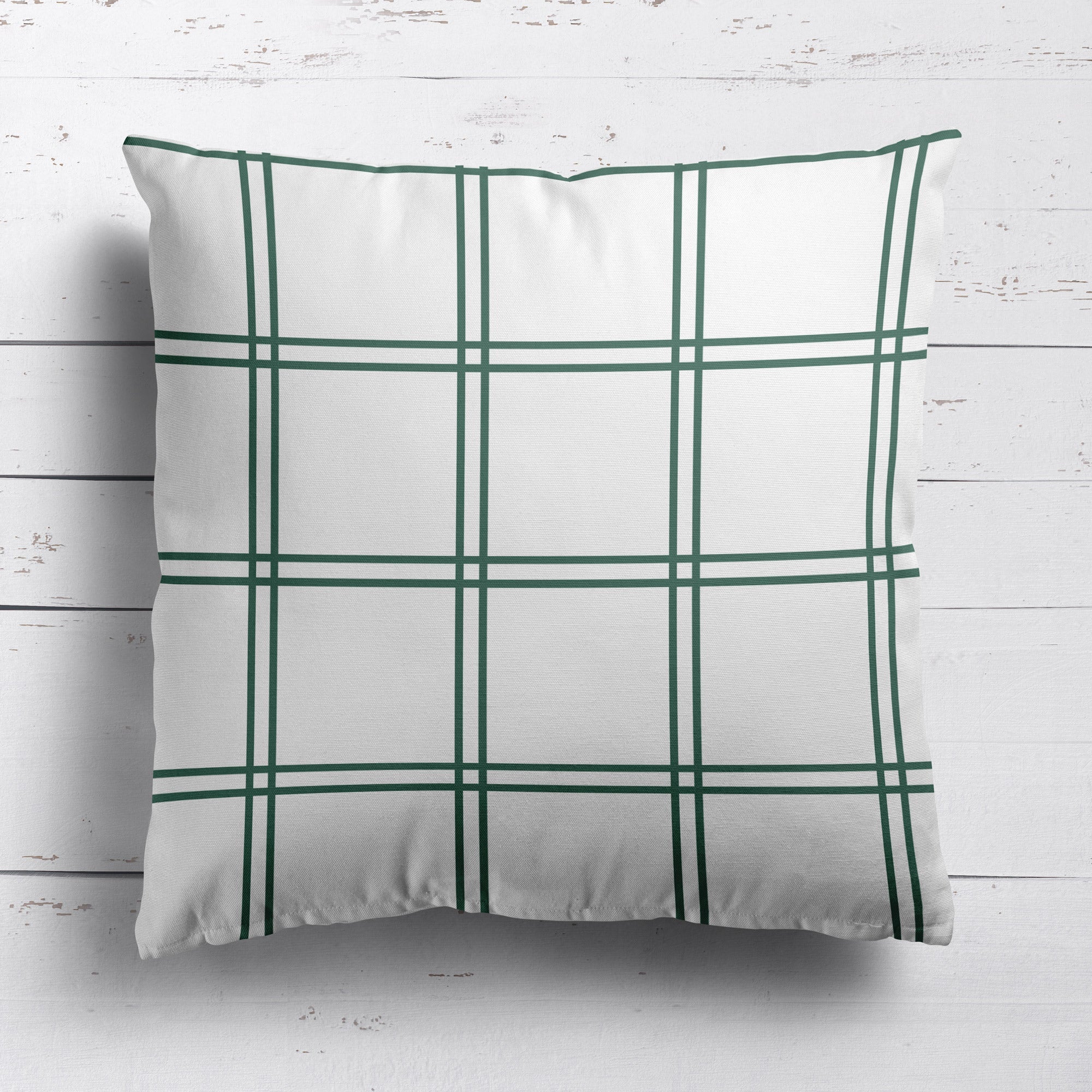 Double Window Pane Check Cushion - Greens - Hydrangea Lane Home