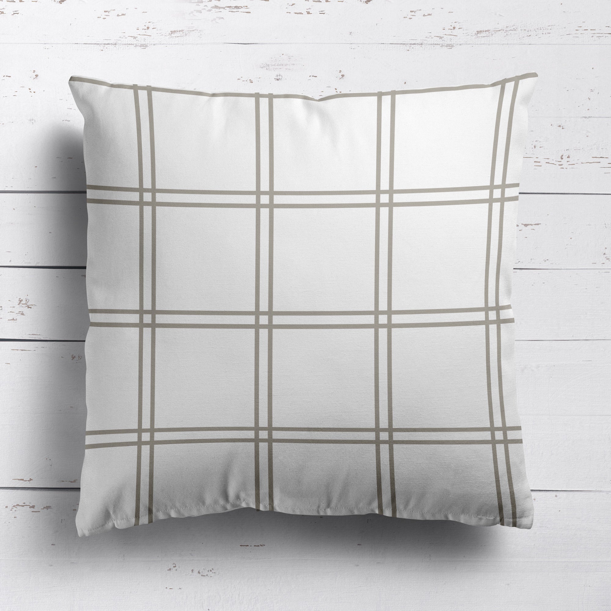 Double Window Pane Check Cushion - Neutrals - Hydrangea Lane Home