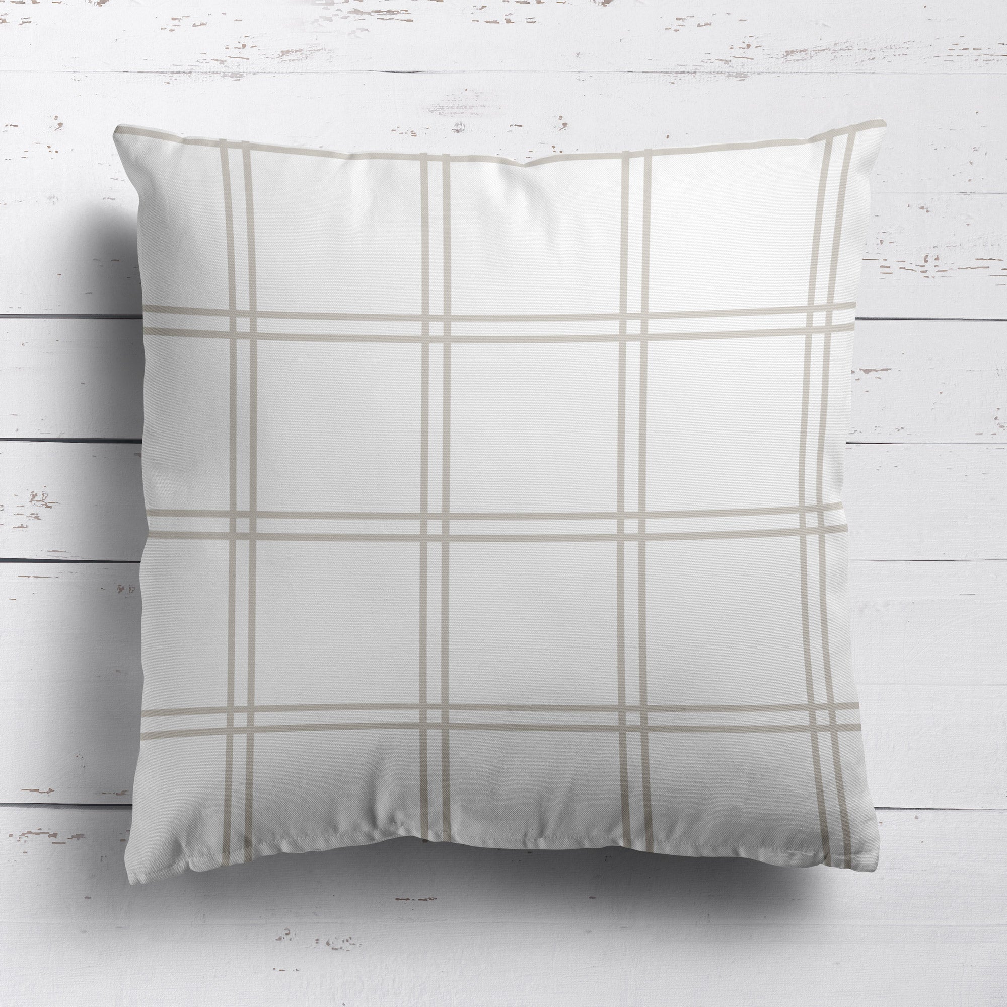 Double Window Pane Check Cushion - Neutrals - Hydrangea Lane Home
