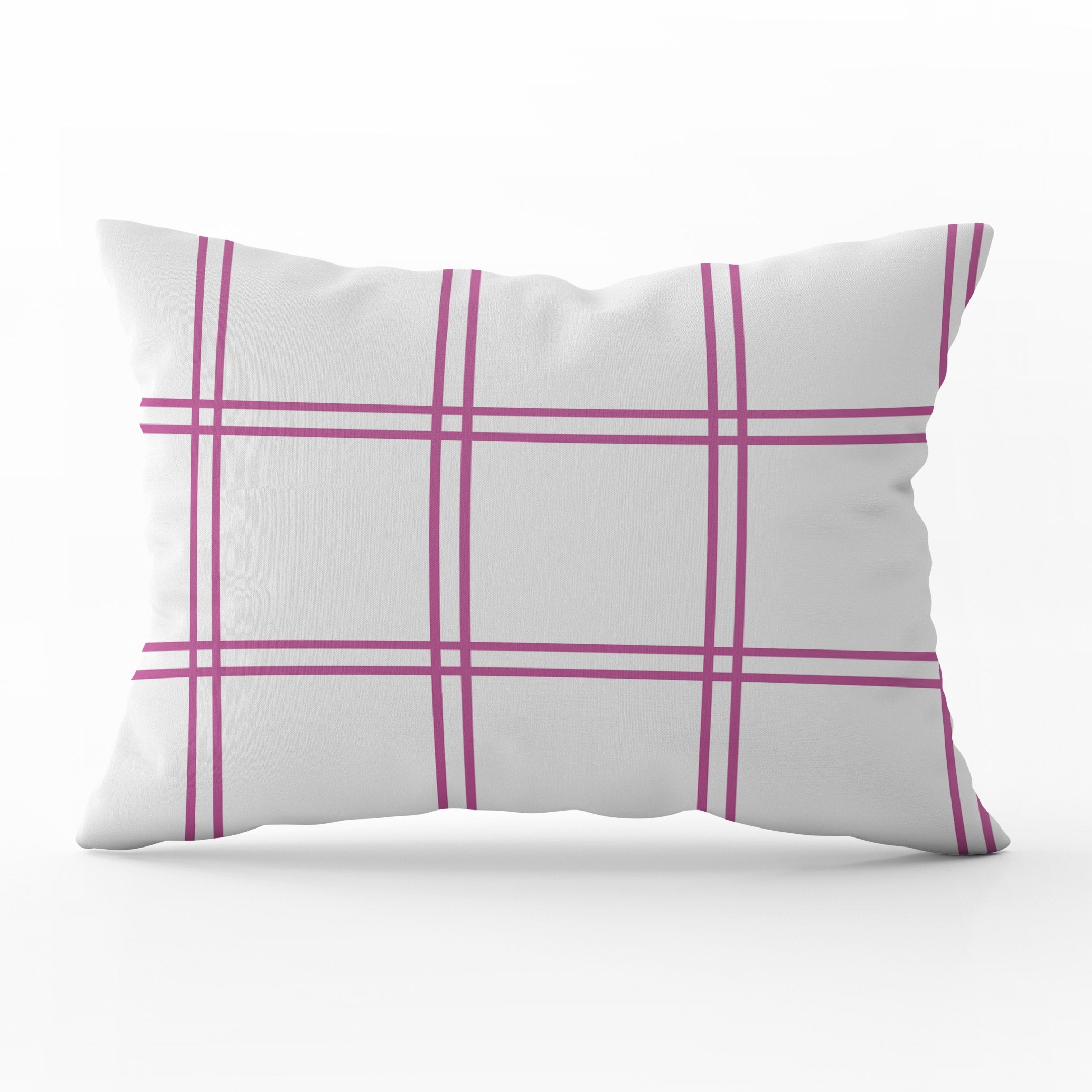 Double Window Pane Check Cushion - Pinks - Hydrangea Lane Home