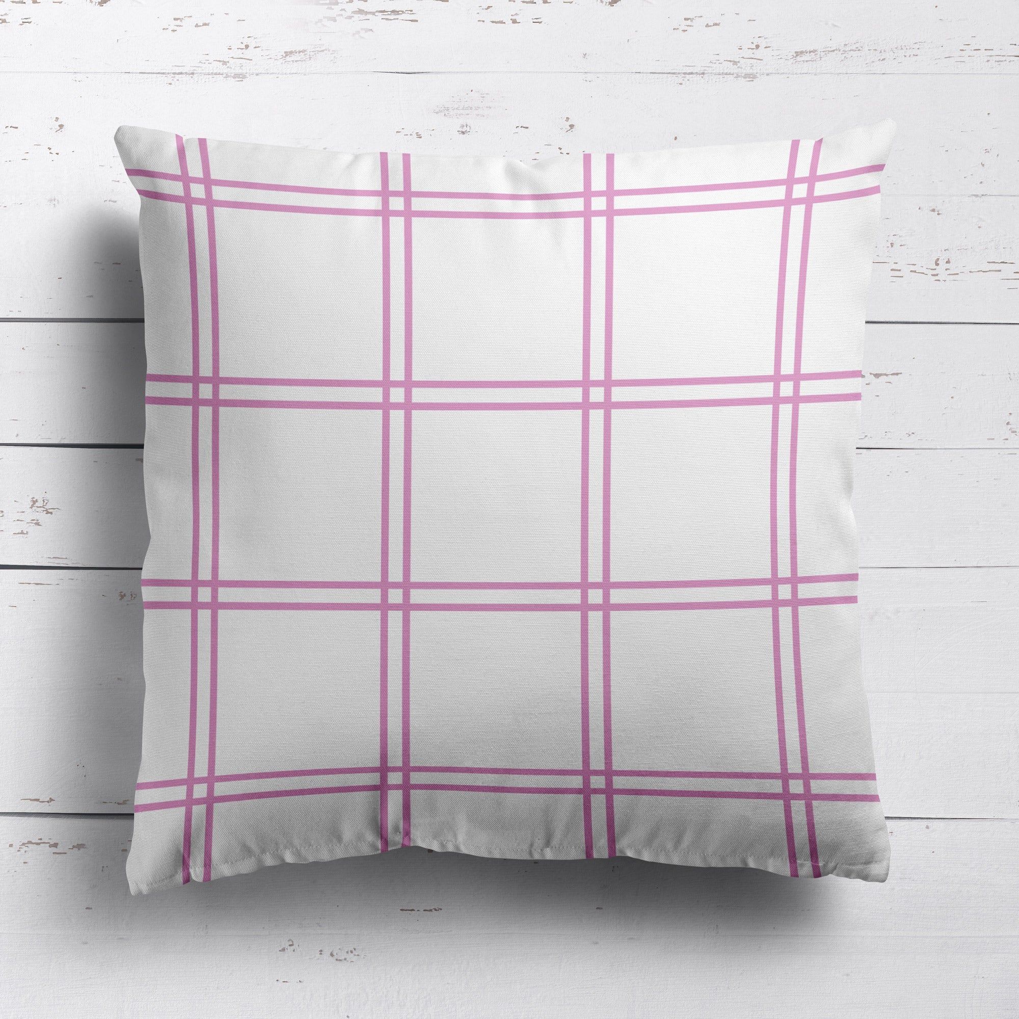 Double Window Pane Check Cushion - Pinks - Hydrangea Lane Home