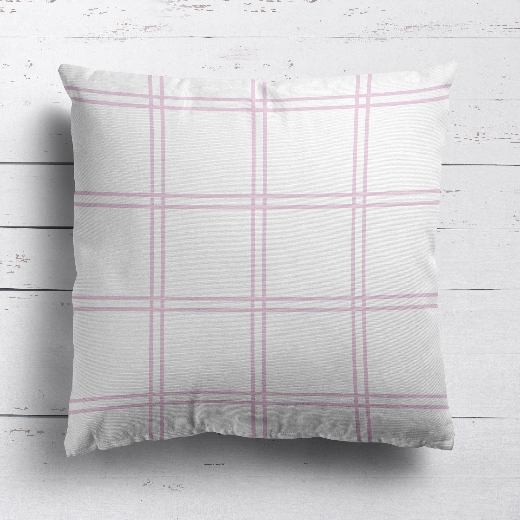 Double Window Pane Check Cushion - Pinks - Hydrangea Lane Home