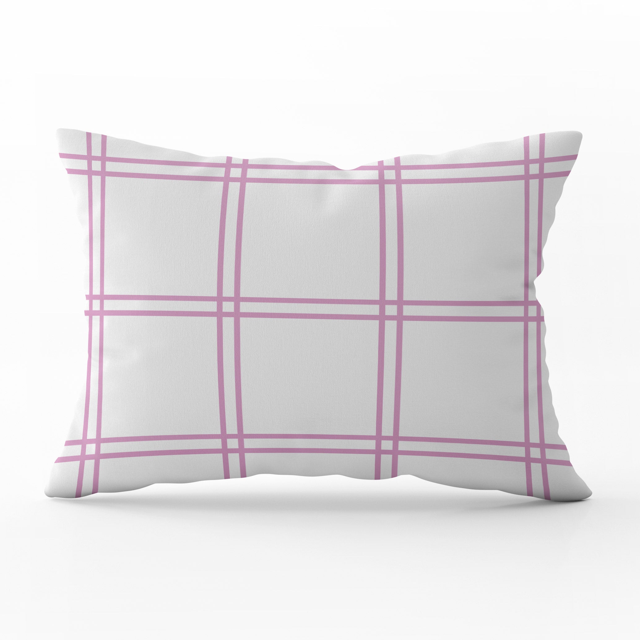 Double Window Pane Check Cushion - Pinks - Hydrangea Lane Home