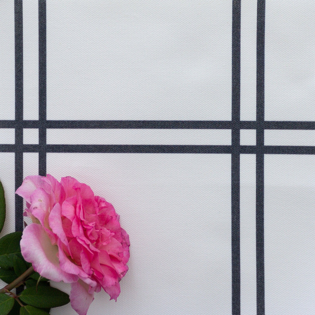 Double Window Pane Check Fabric - Graphite - Hydrangea Lane Home