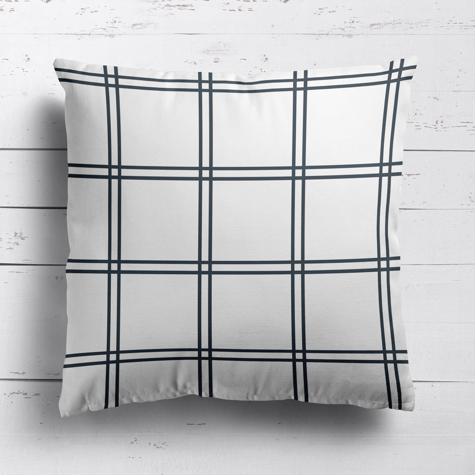 Double Window Pane Check Fabric - Graphite - Hydrangea Lane Home