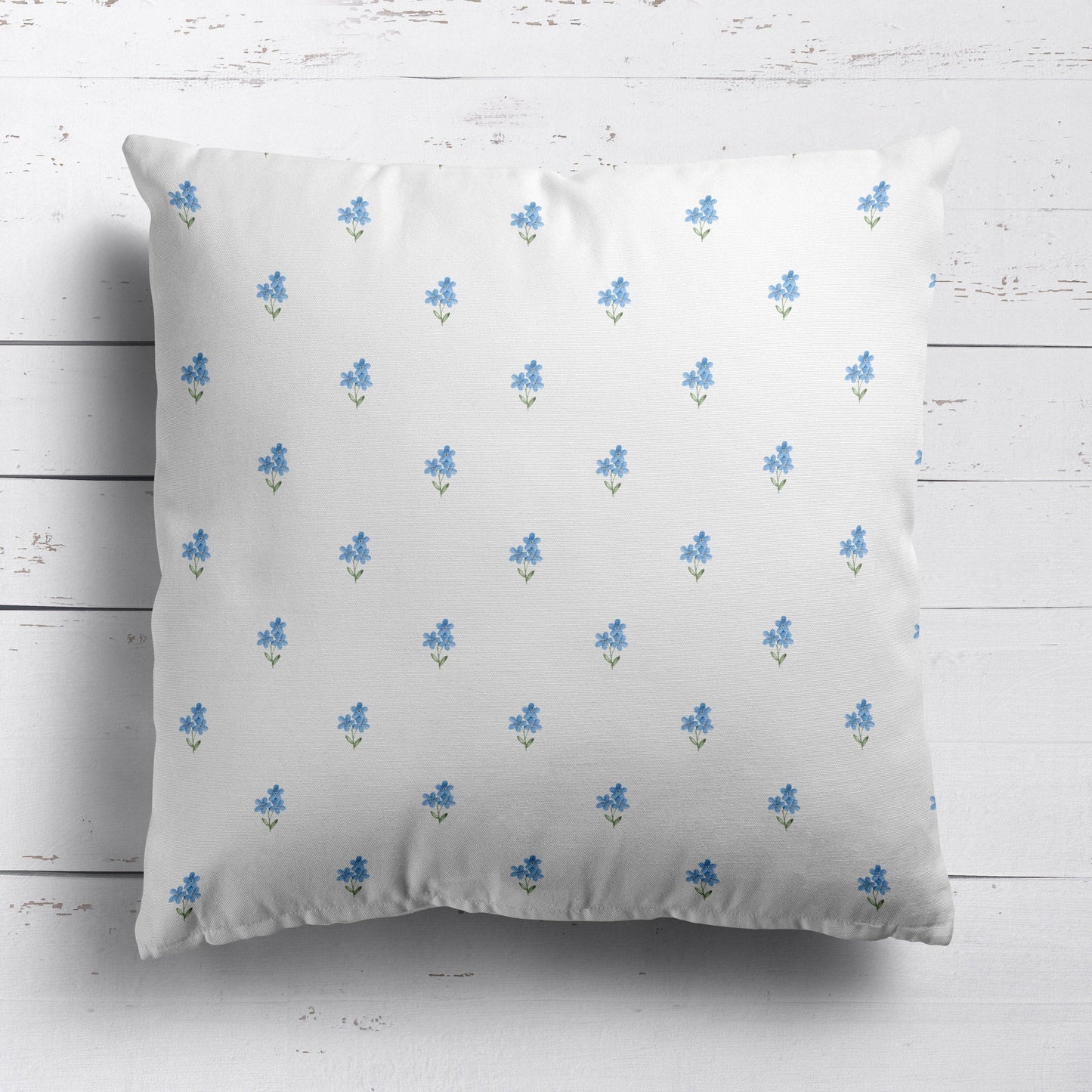 Forget Me Not Fabric - White - Hydrangea Lane Home