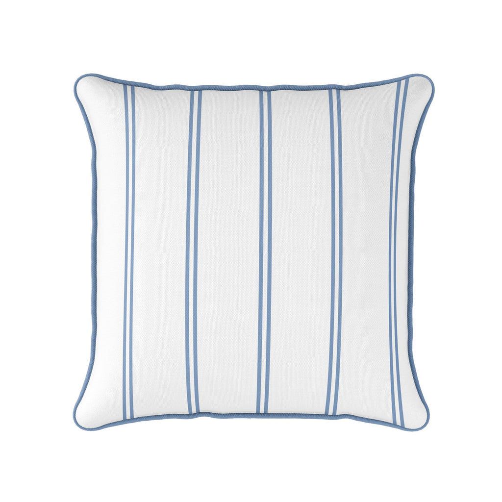 French Stripe Cushion - Blues - Hydrangea Lane Home